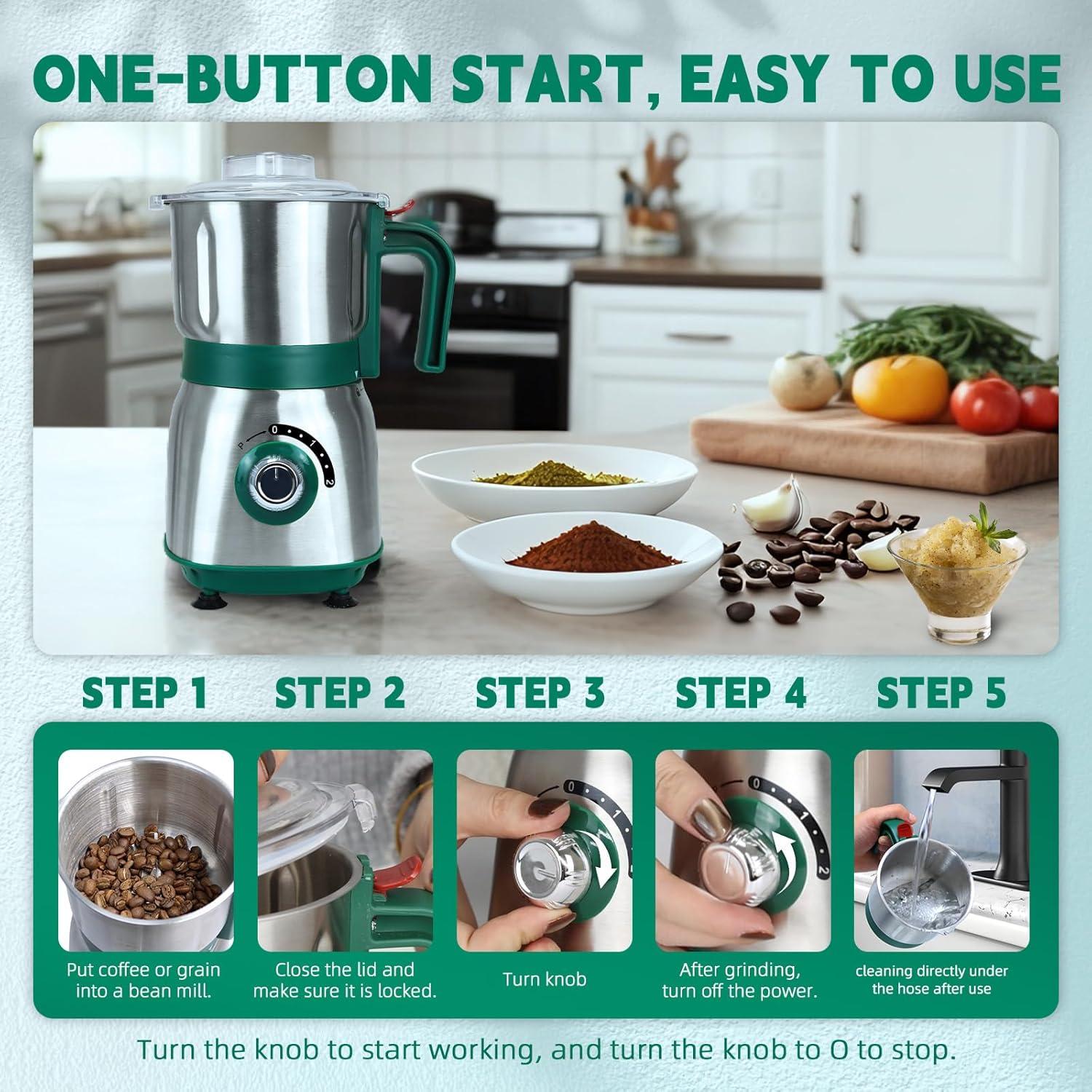 Molino de Especias Eléctrico Tosgar 600ml 500W Verde