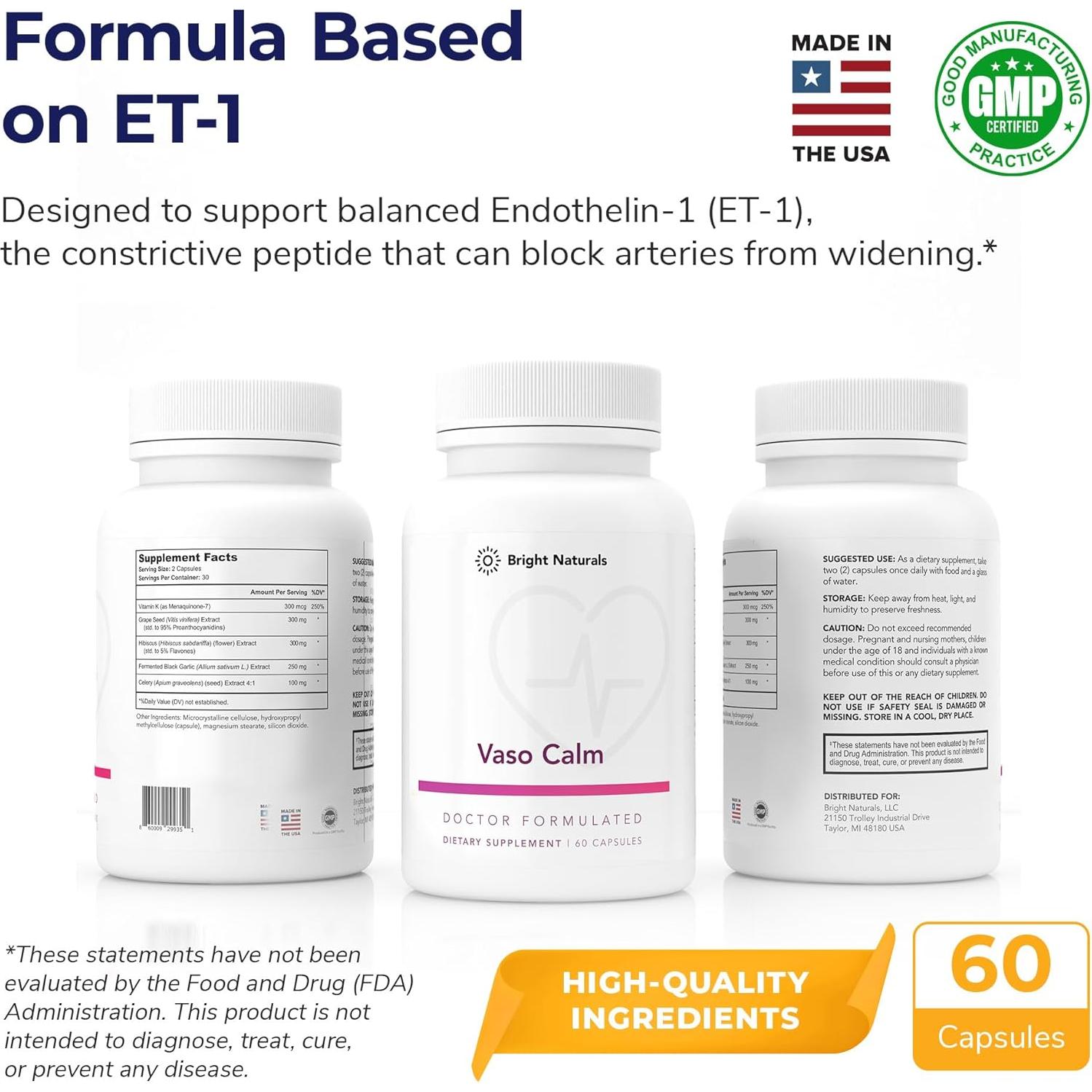 Vaso Calm - Suplemento para Circulación Saludable 60 Cápsulas