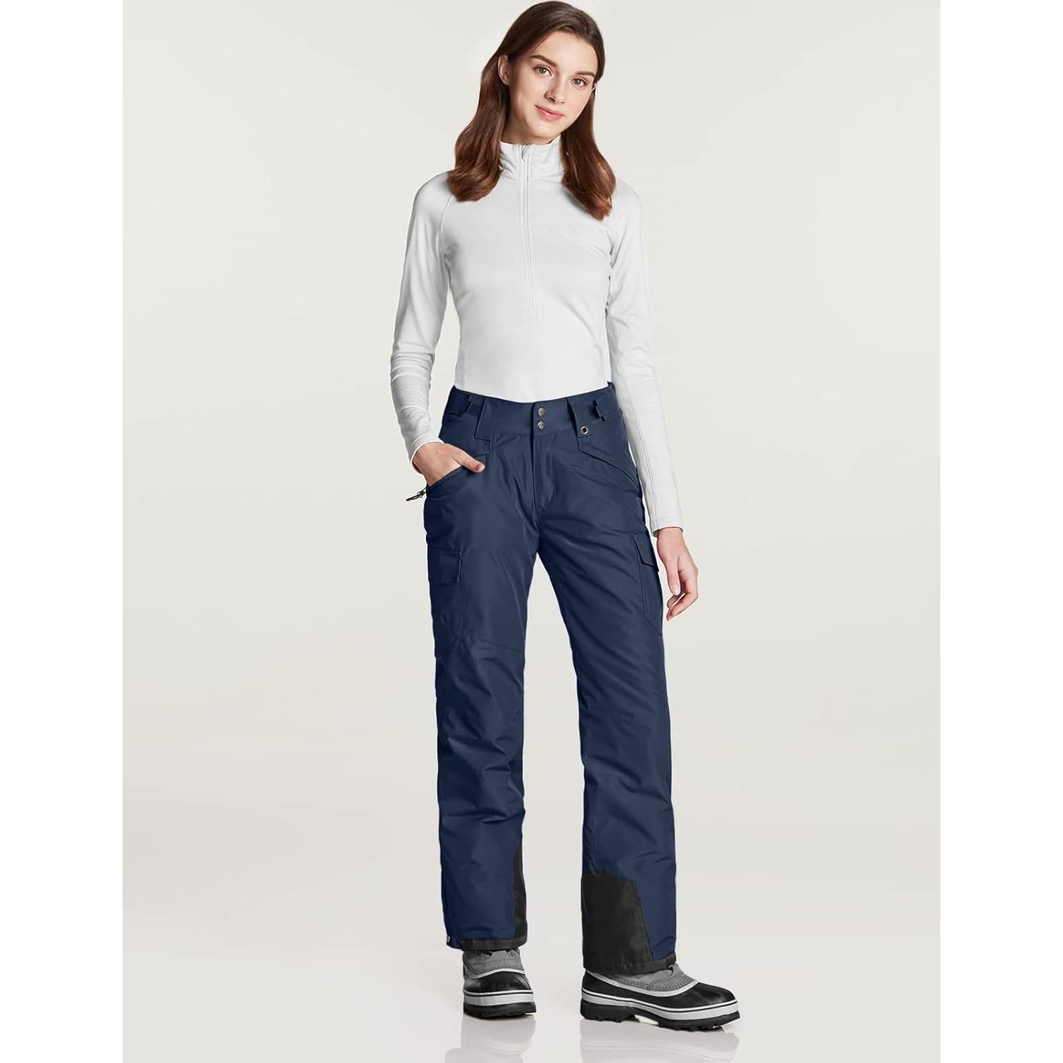Pantalones de Nieve TSLA para Mujeres X-Large Azul Marino
