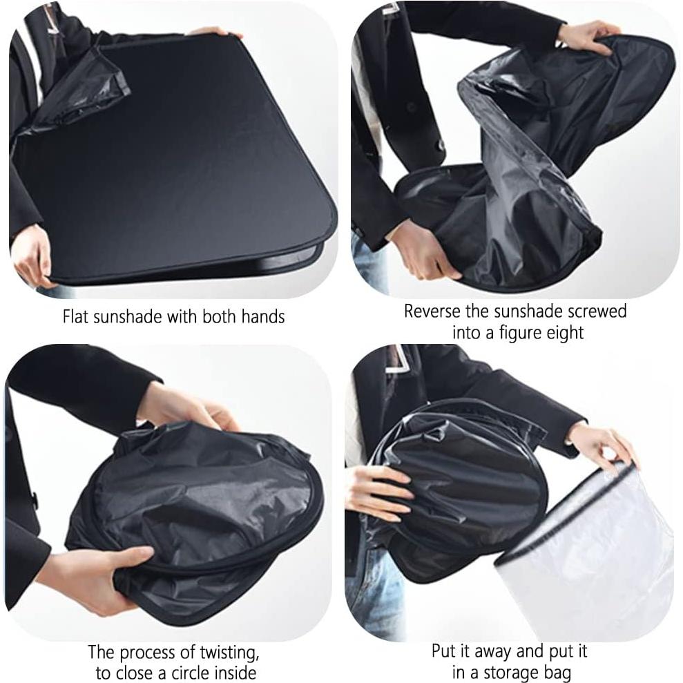 Parasol de Parabrisas Aokdom Universal 145x80 cm Negro