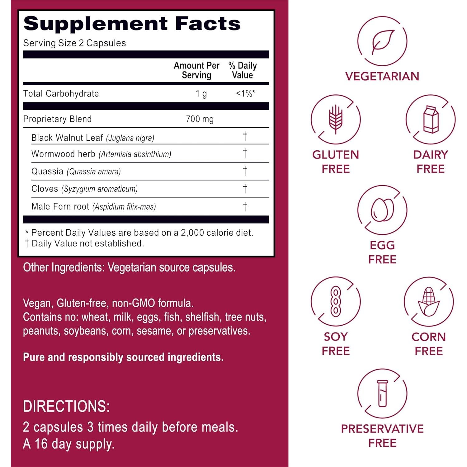 Kroeger Herb Ajenjo y Nogal Negro Detox - 1 Paquete de 1