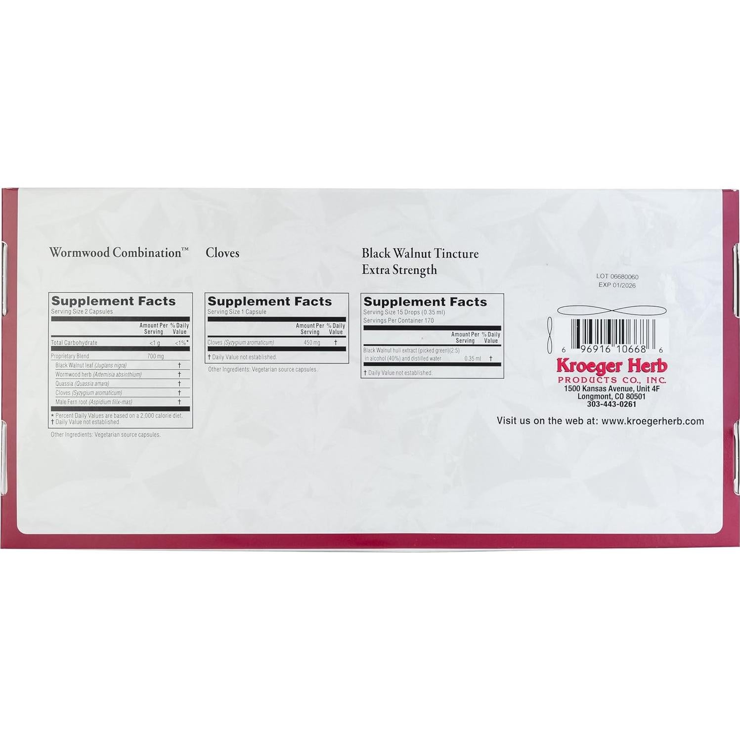 Kroeger Herb Ajenjo y Nogal Negro Detox - 1 Paquete de 1