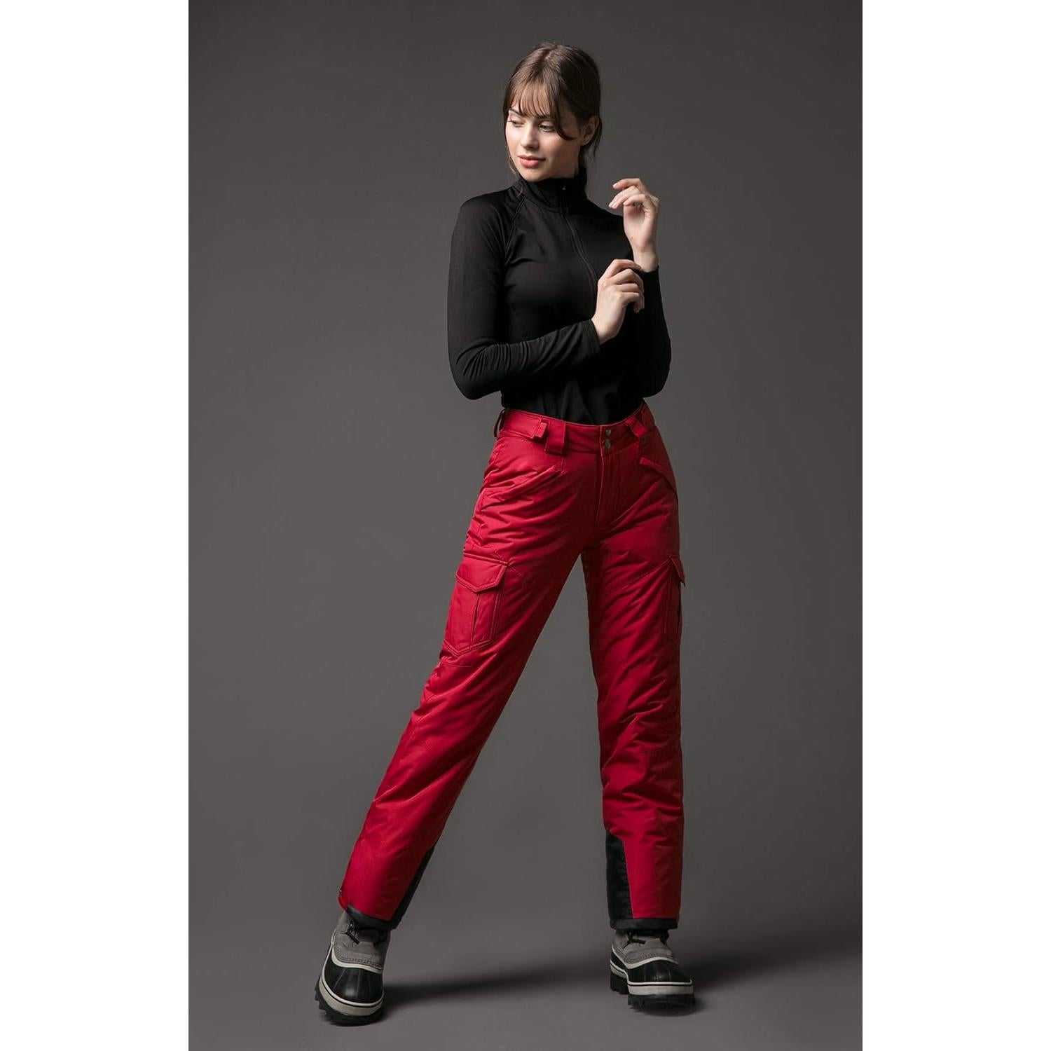Pantalones de Nieve TSLA para Mujeres Rojo Núcleo Aislados