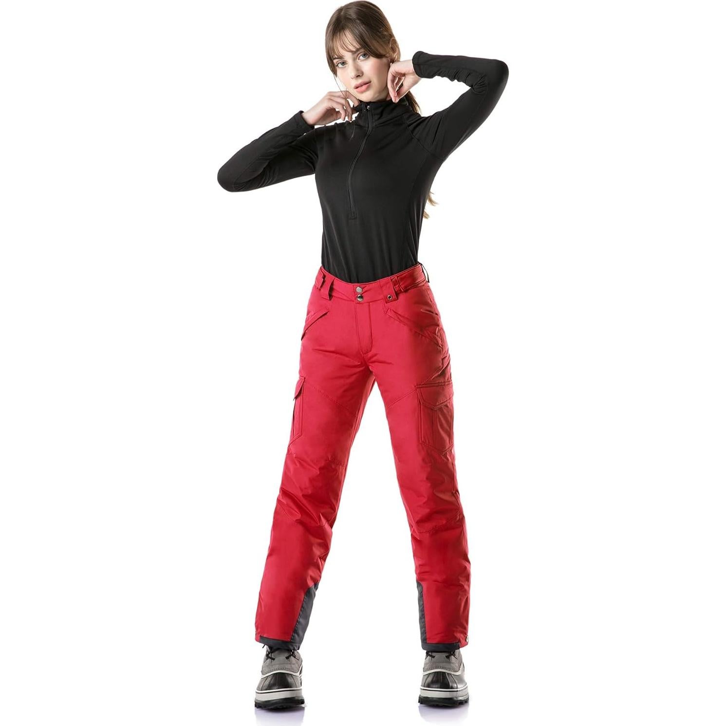 Pantalones de Nieve TSLA para Mujeres Rojo Núcleo Aislados