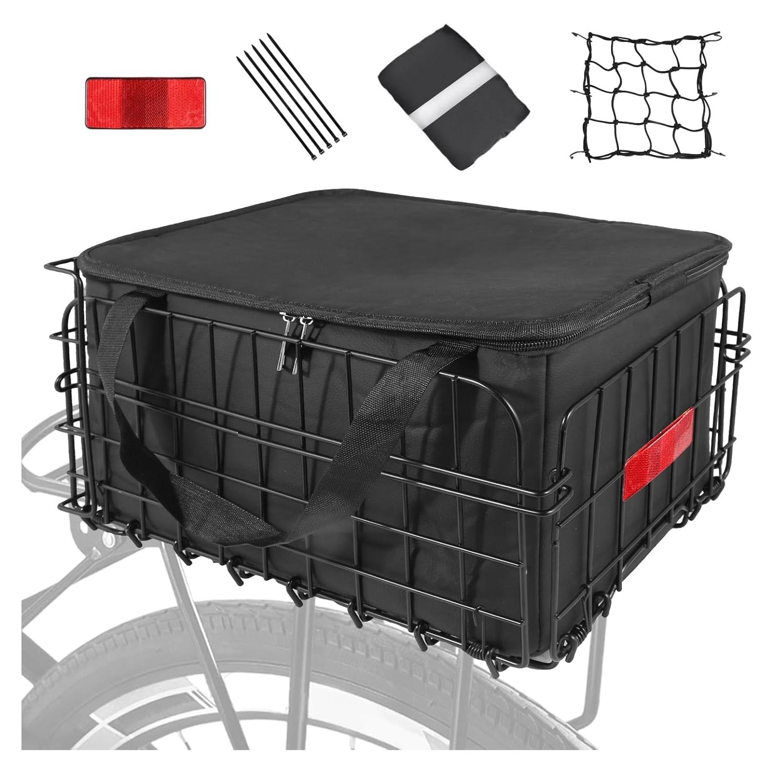 Cesta de Bicicleta Trasera Plegable Lunies con Bolsa Impermeable