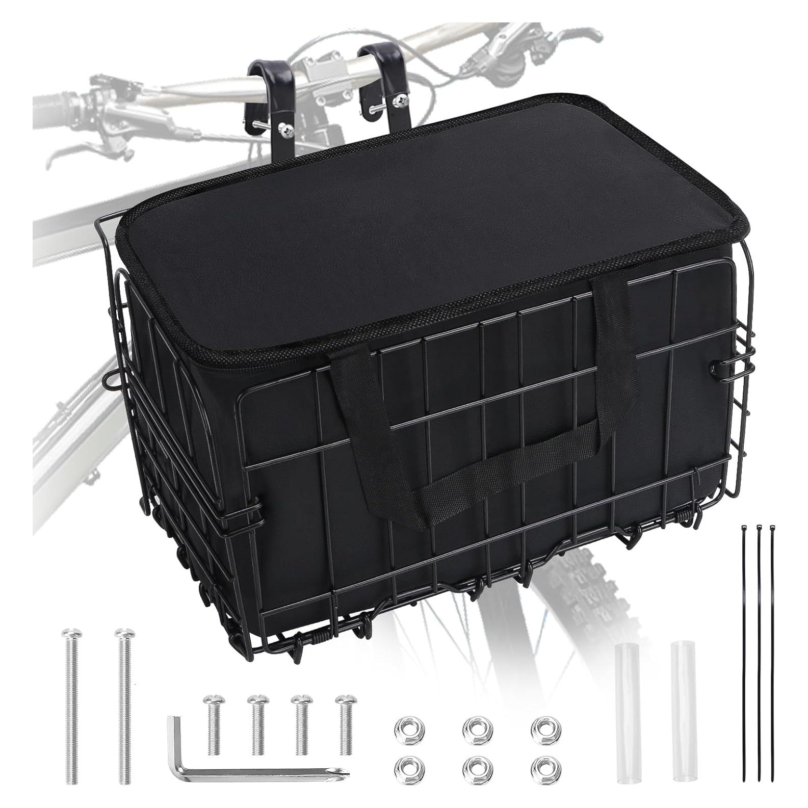 Cesta de Bicicleta QUMMFA Plegable con Bolsa Impermeable 33x20cm