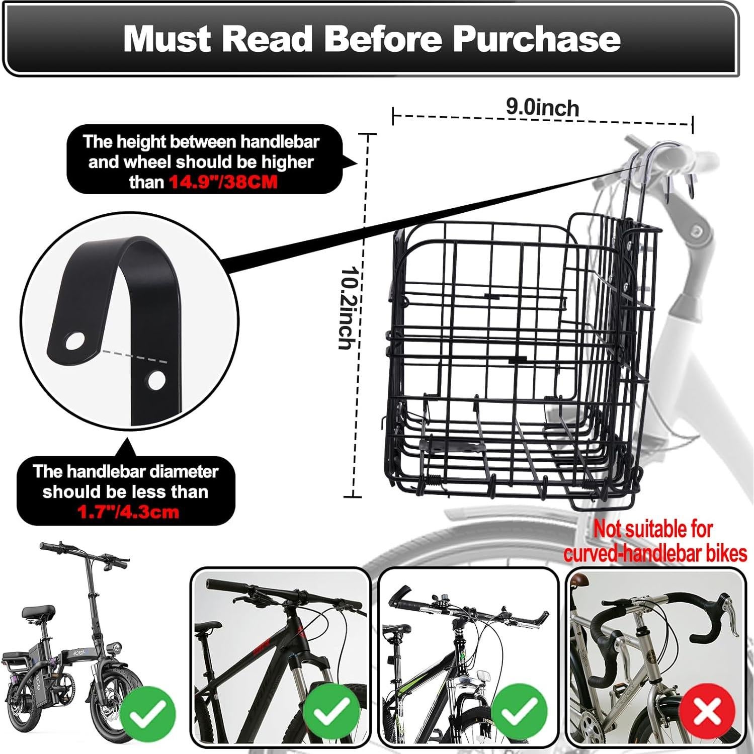 Cesta de Bicicleta QUMMFA Plegable con Bolsa Impermeable 33x20cm