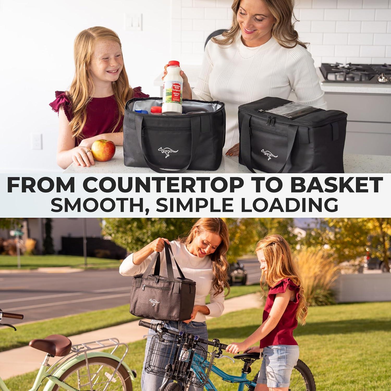 Cesta de Bicicleta Plegable Goroo con Bolsa Térmica 20kg