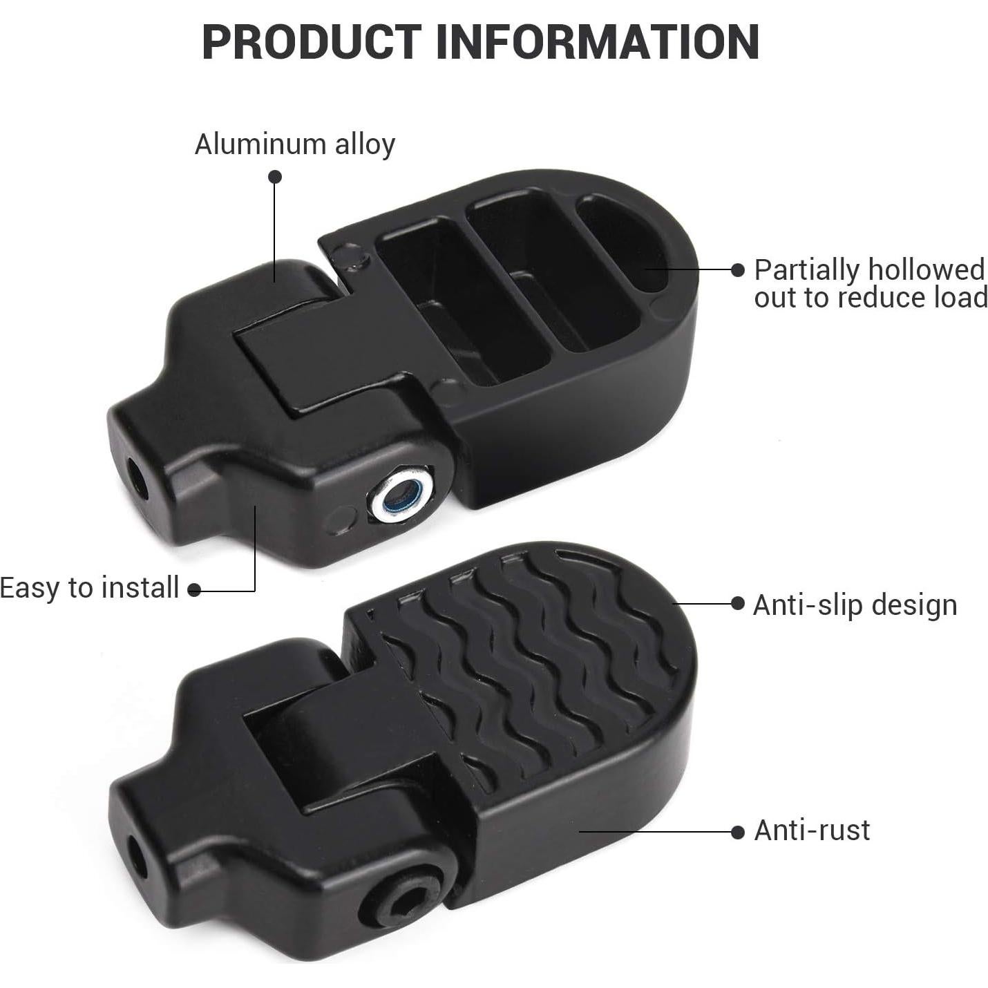 Pedales Traseros Mini TOBWOLF de Aluminio Plegables 8x4cm