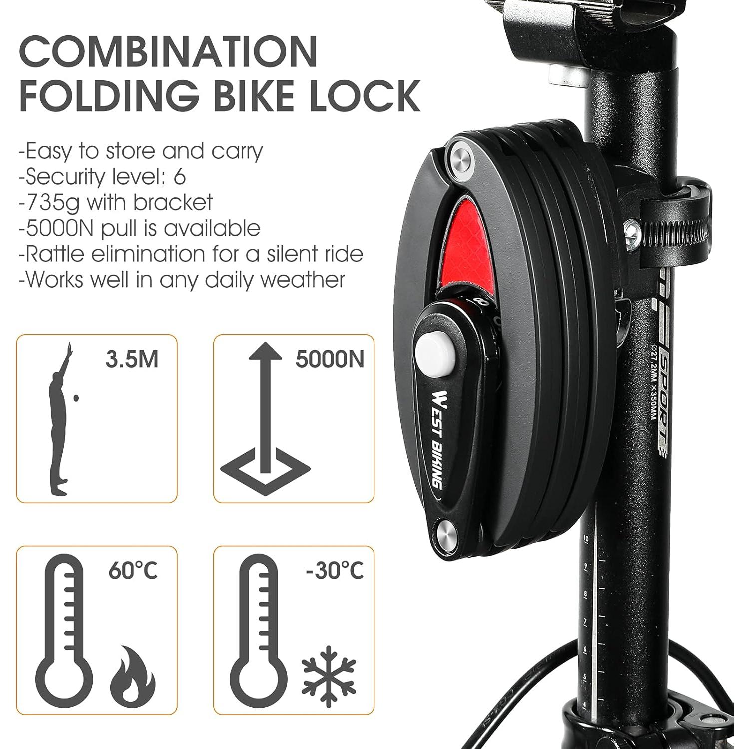 Candado Plegable de Alta Seguridad CYCLESPEED 0.85m 4 Dígitos