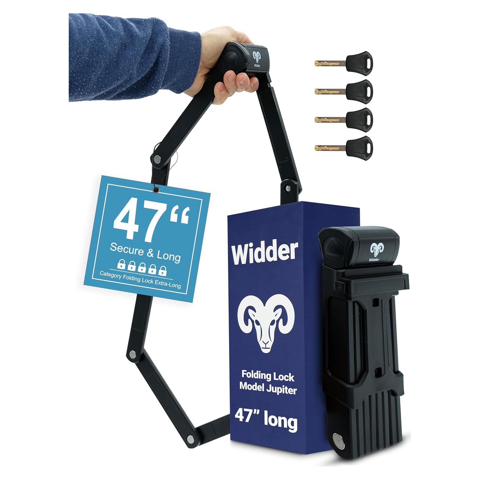 Candado Plegable Widder Jupiter 120 cm para Bicicleta con 4 Llaves