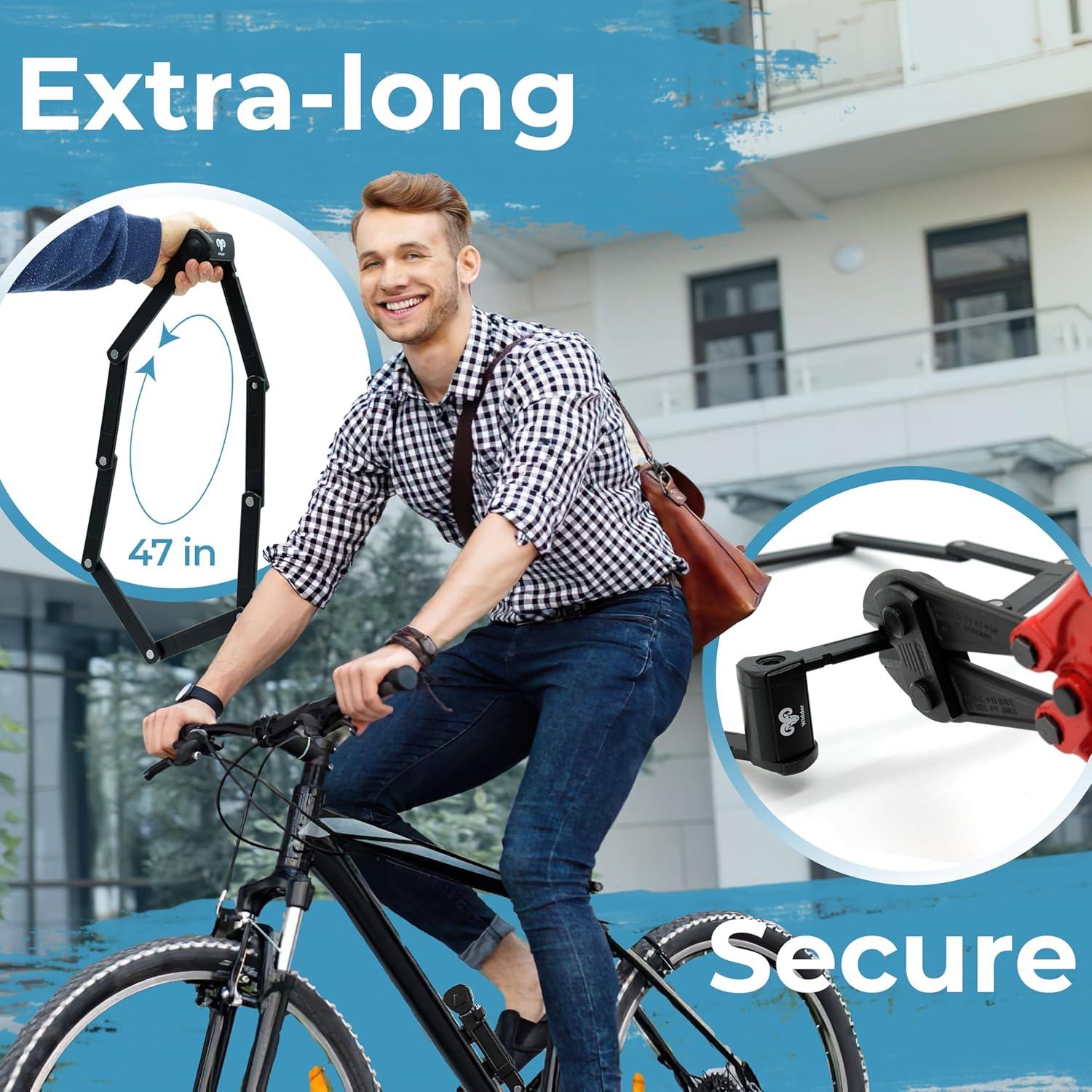 Candado Plegable Widder Jupiter 120 cm para Bicicleta con 4 Llaves