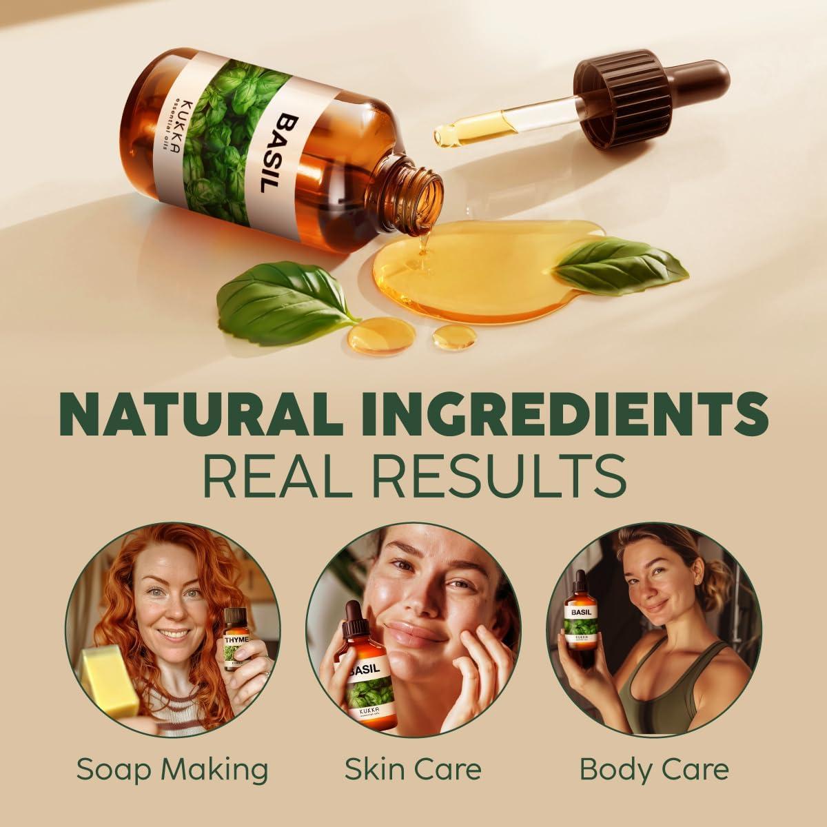 Aceite Esencial de Albahaca Kukka 118 ml - Natural para Piel y Aromaterapia