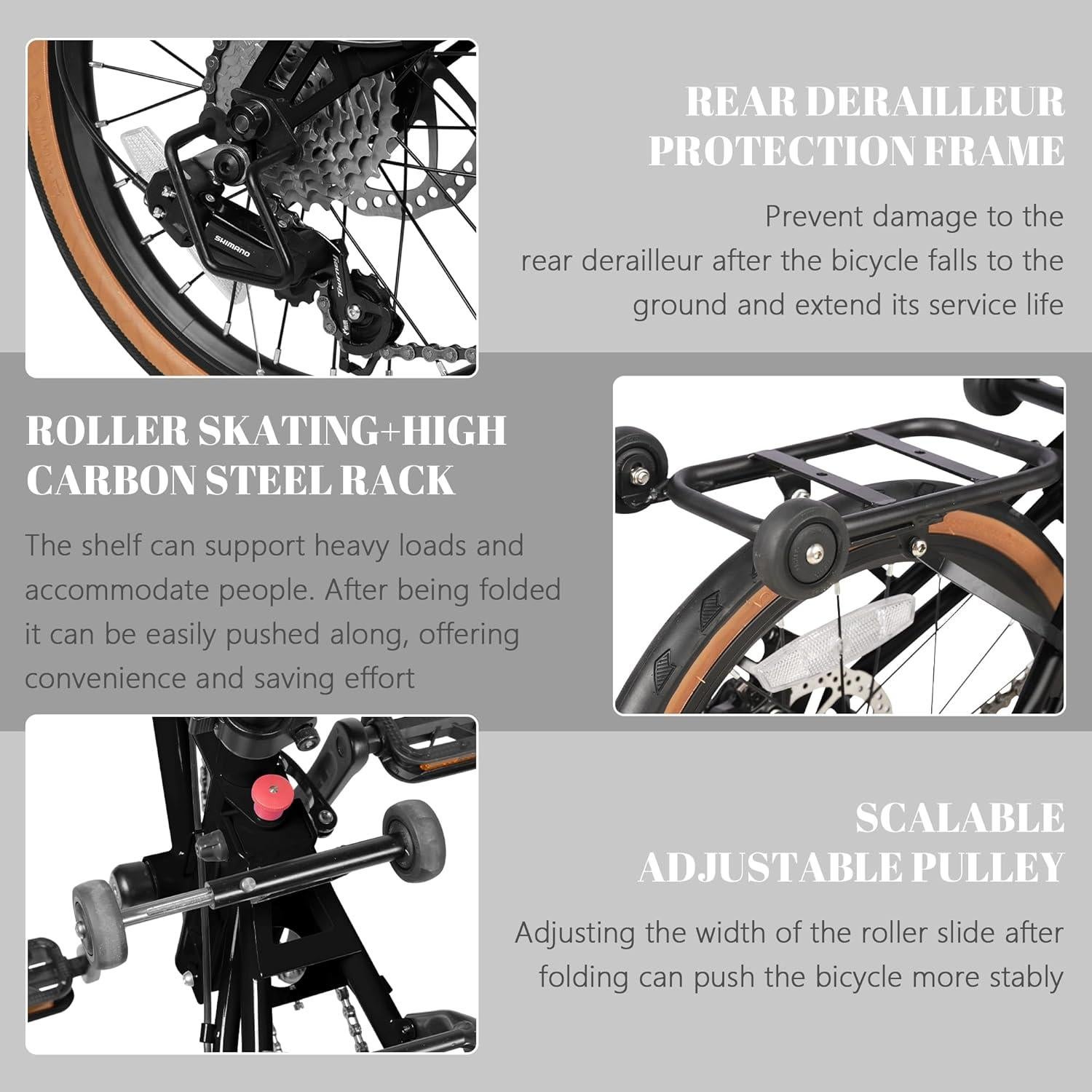 Bicicleta Plegable BGGFNZ 16" 7 Velocidades Frenos de Disco