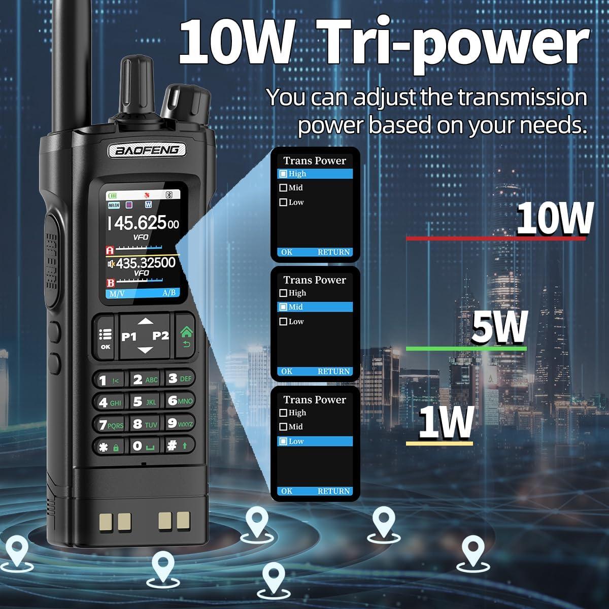 Radio de Mano BAOFENG UV-32 10W con GPS y NOAA