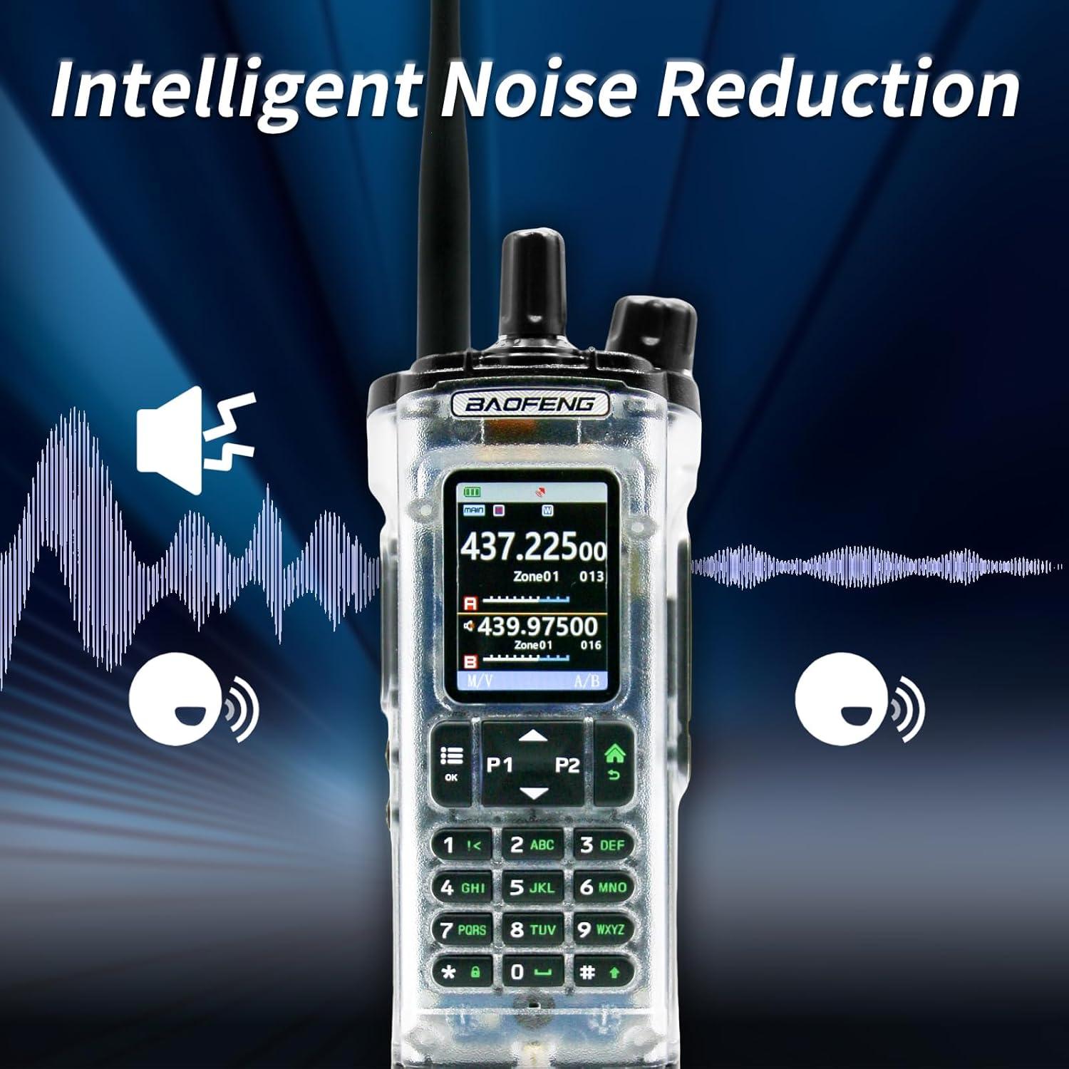 UV-32 10W Transparent Ham 2 Way Radio GPS One-Key Frequency Matching Writing Frequency APP Satellite Positioning Type-C UV32(1PC) (1)