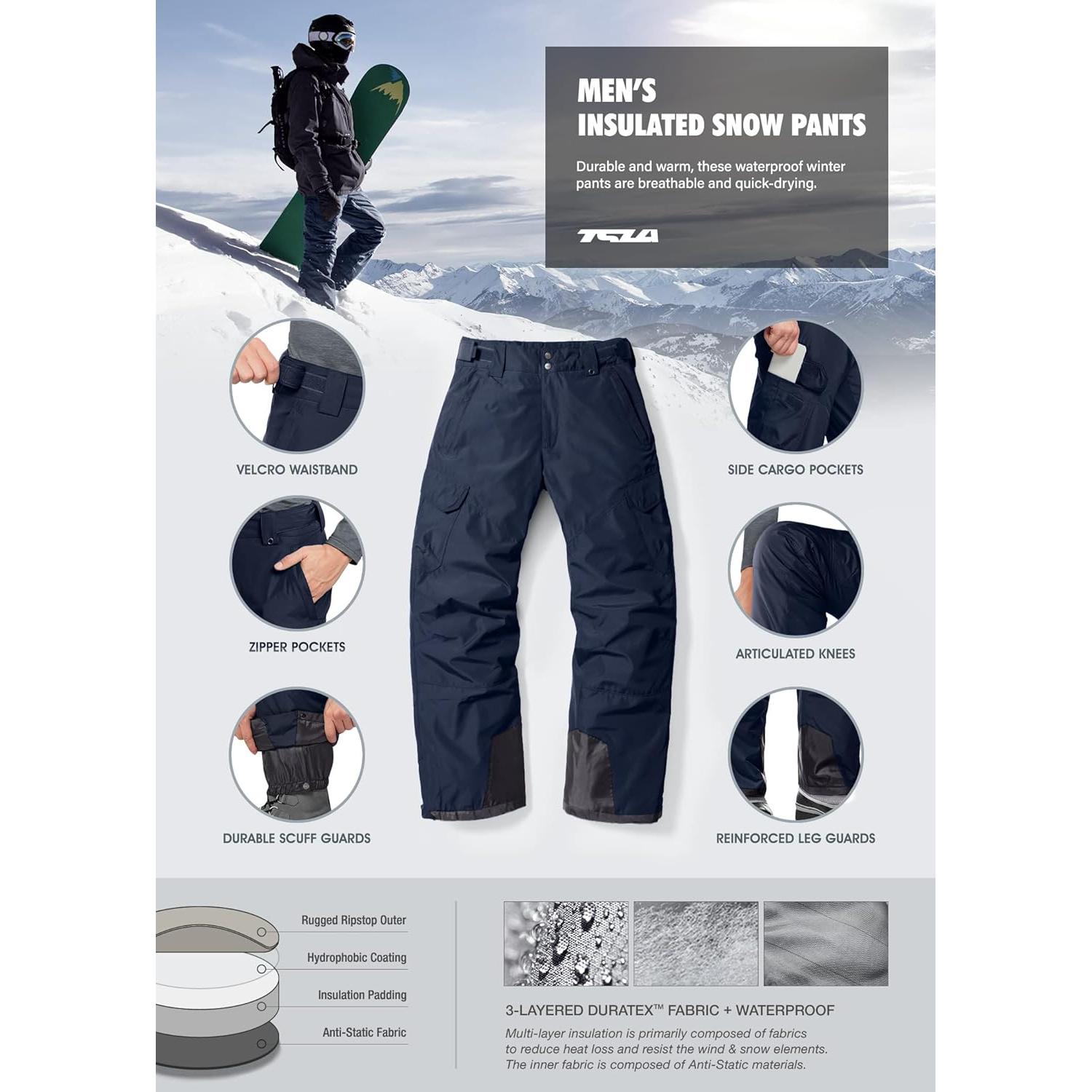 Pantalones de Invierno TSLA XX-Large Aislados Impermeables