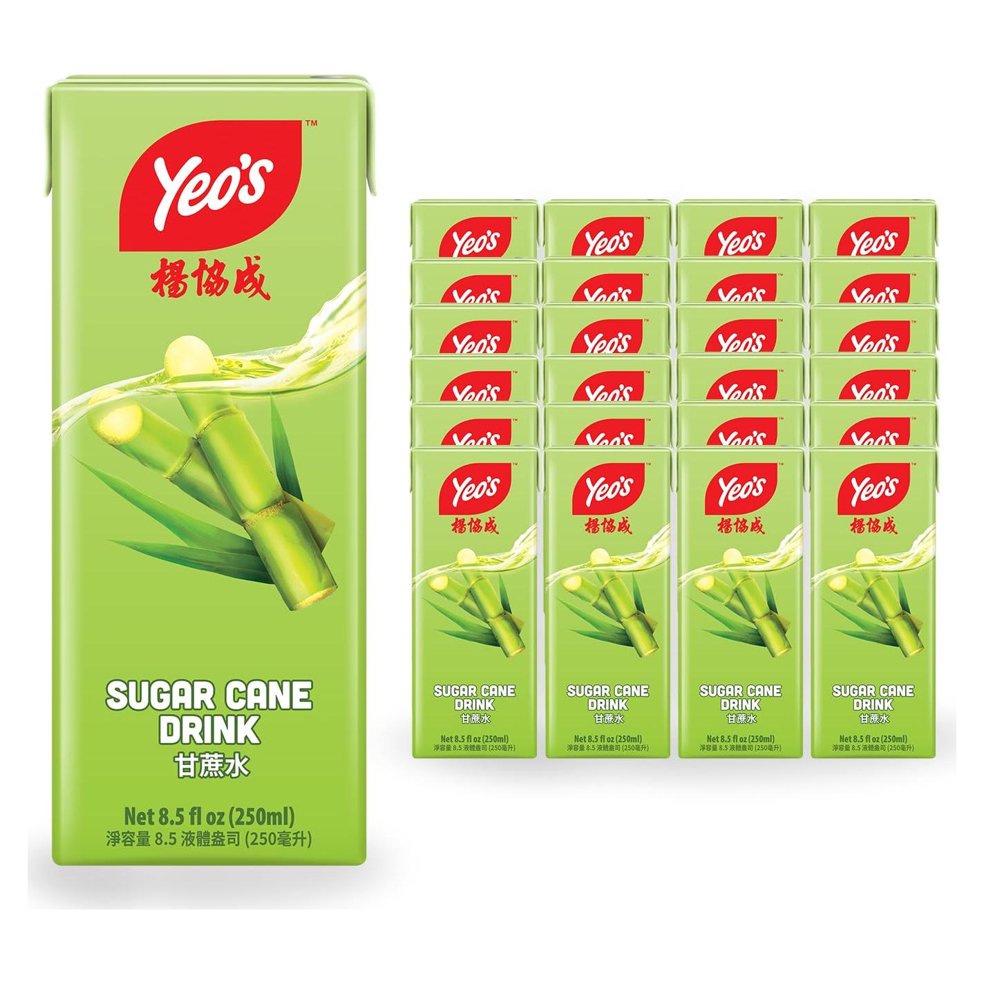 Bebida de caña de azúcar Yeo's - Paquete de 24 cartones 250 ml