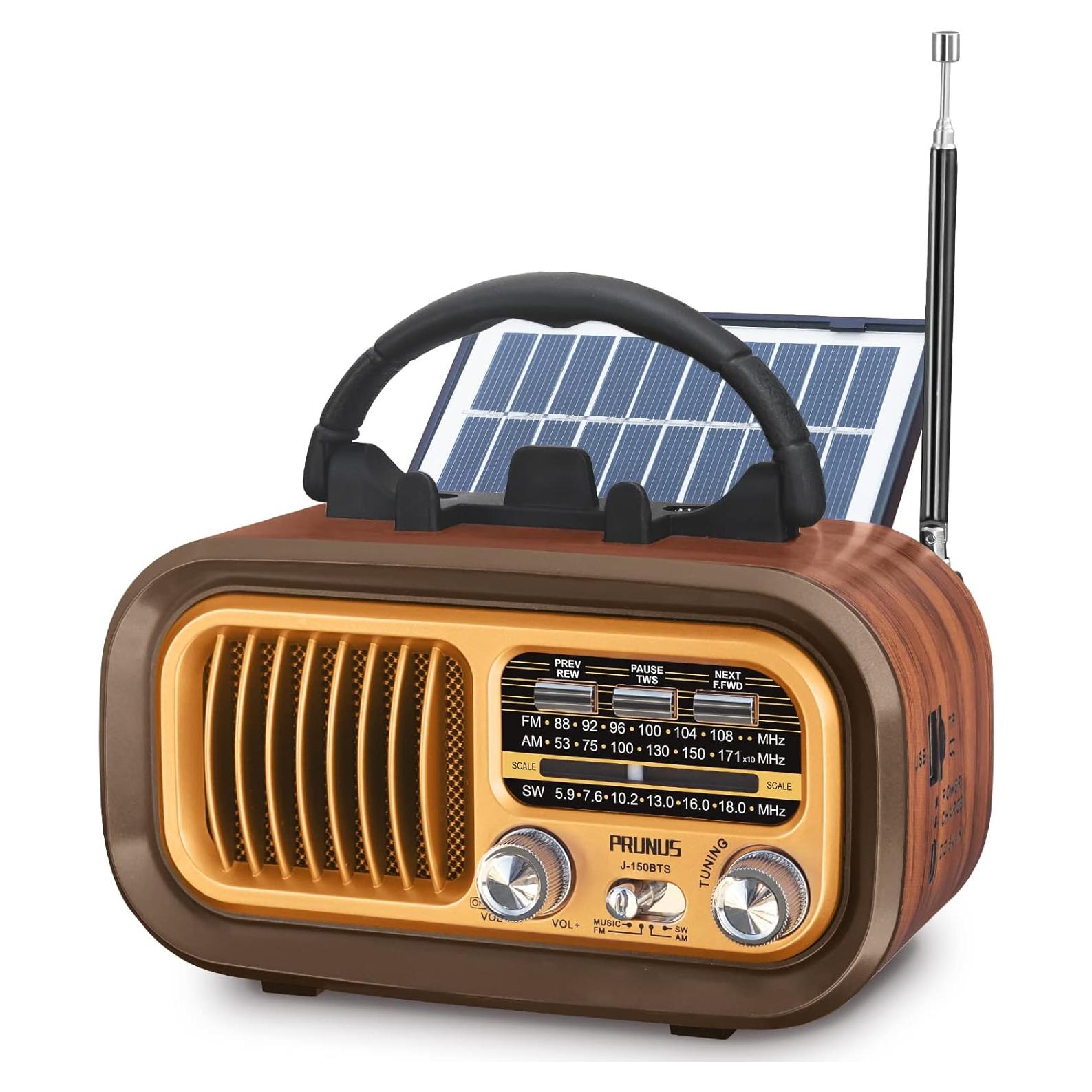 Radio Portátil PRUNUS J-150 AM FM Bluetooth Retro 0.54 kg