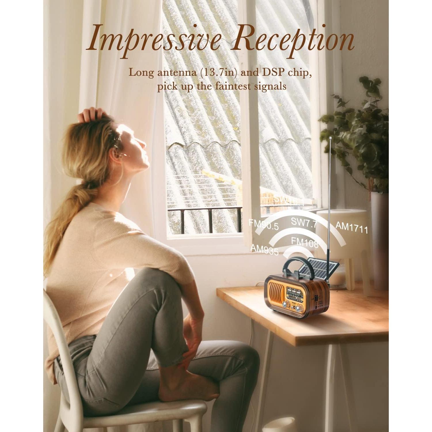 Radio Portátil PRUNUS J-150 AM FM Bluetooth Retro 0.54 kg