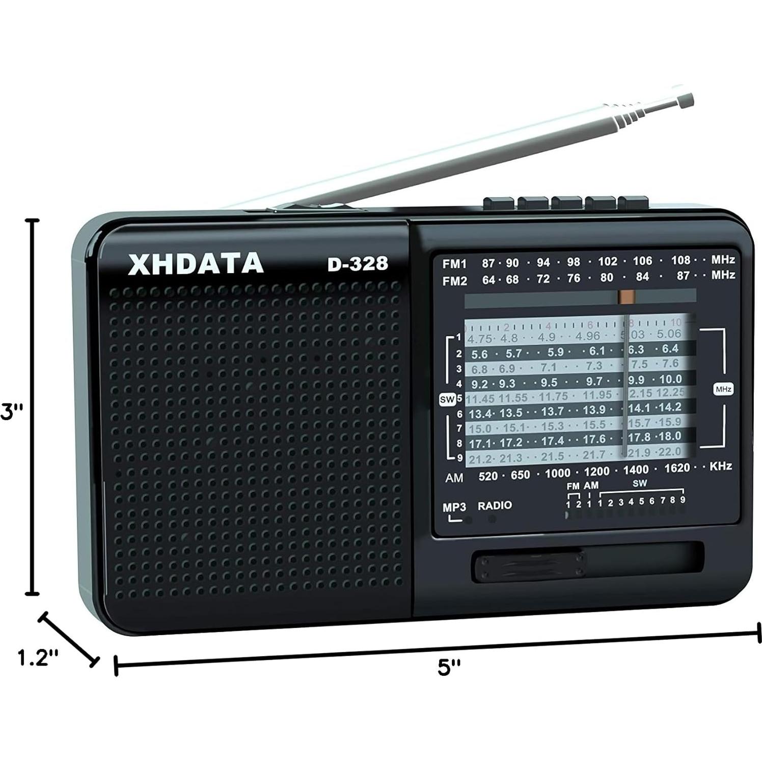 Radio Portátil XHDATA D-328 Multibanda AM FM DSP Estéreo