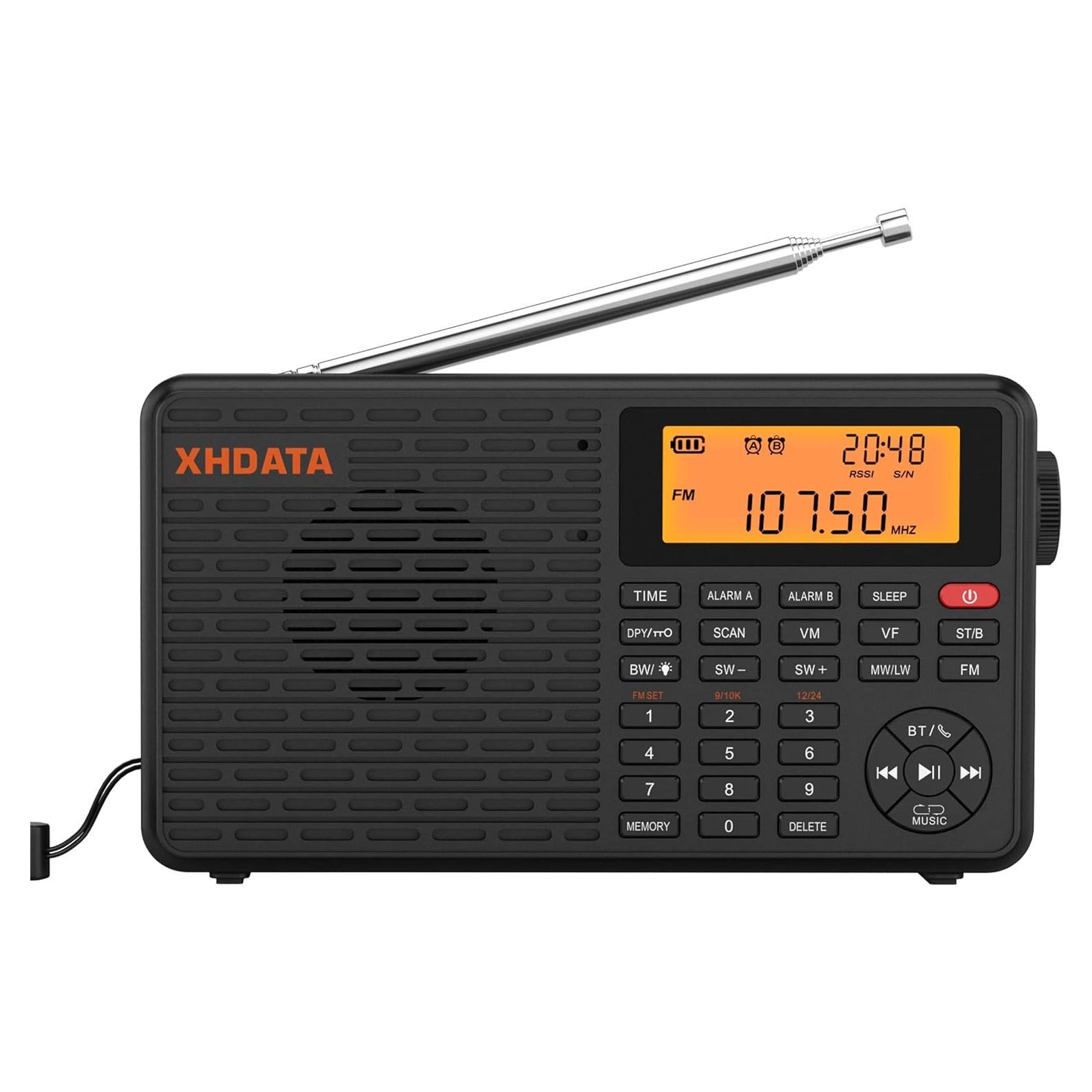 Radio Portátil XHDATA D109 AM FM SW LW DSP Bluetooth