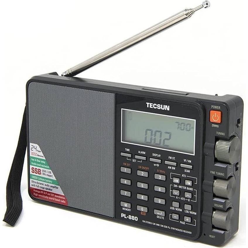 Radio Digital Portátil Tecsun PL880 AM/FM SSB 0.52 kg