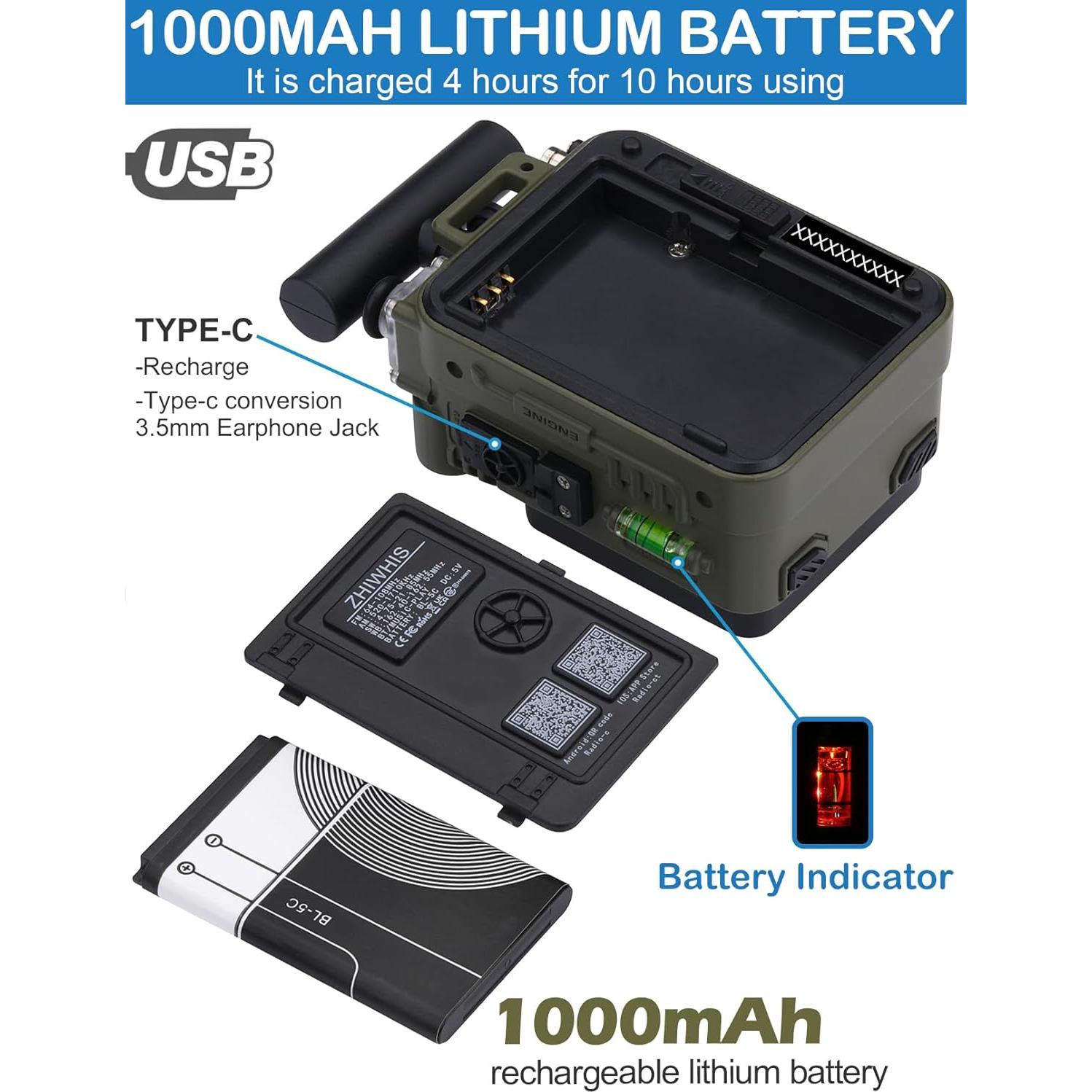 Radio ZHIWHIS ZWS-777 AM/FM/SW con Bluetooth y Alerta NOAA