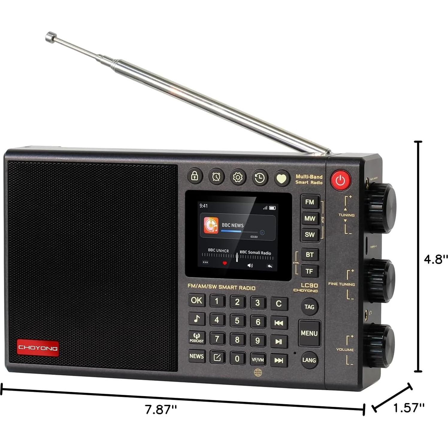 Radio Inteligente Portátil Choyong LC90 Multi-Banda WiFi 4G
