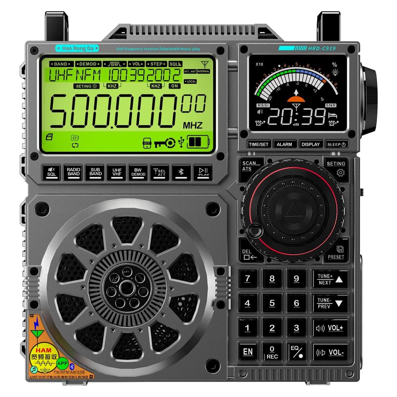 Radio de Onda Corta HanRongDa HRD-C919 con Bluetooth 20W