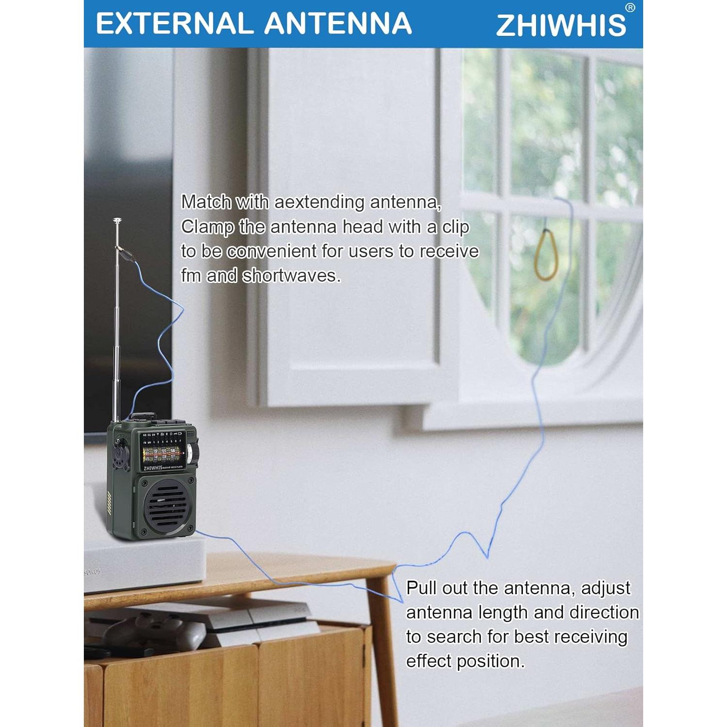 Radio Portátil ZHIWHIS ZWS-700 Bluetooth con Temporizador