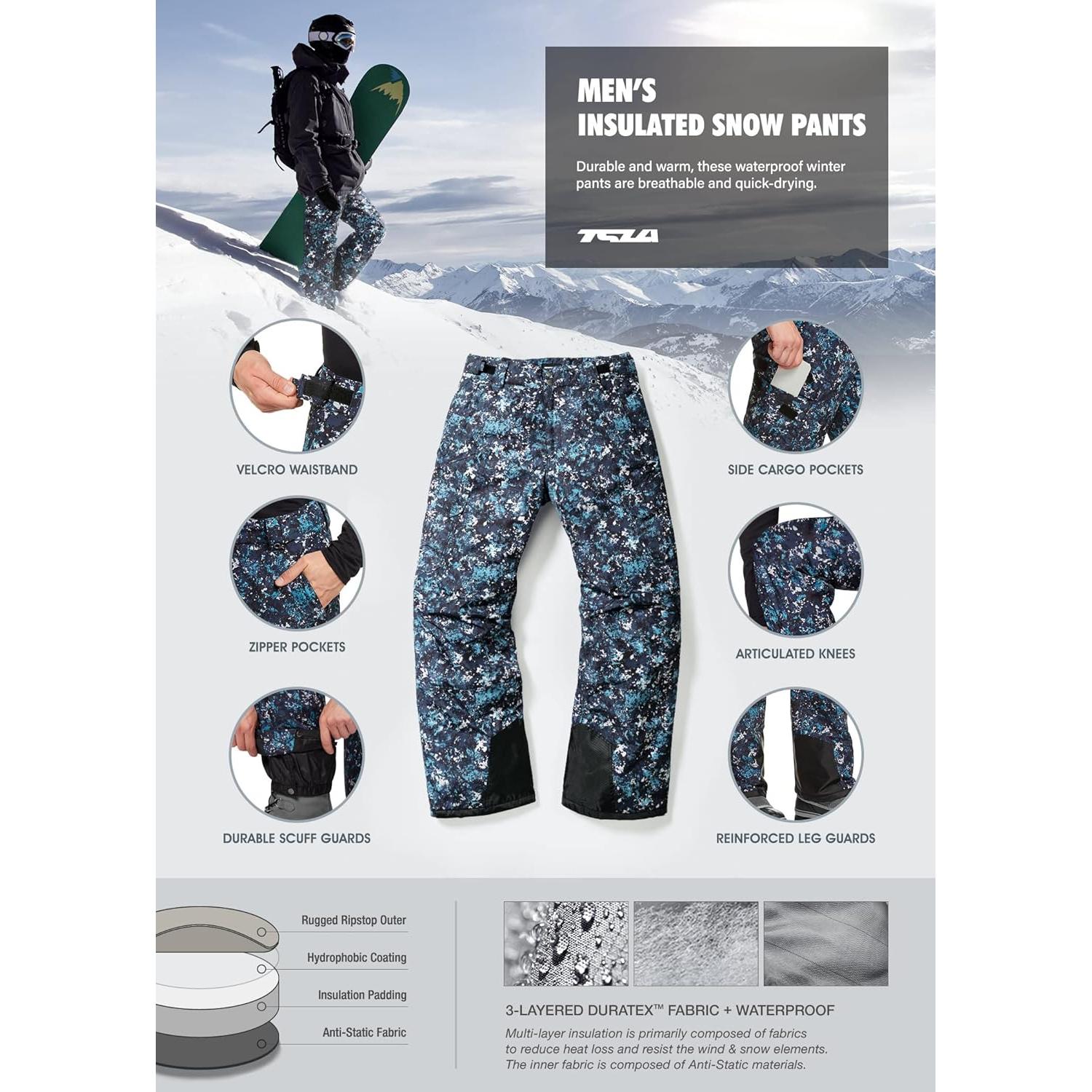 Pantalones de Nieve TSLA para Hombre XX-Large Aislados