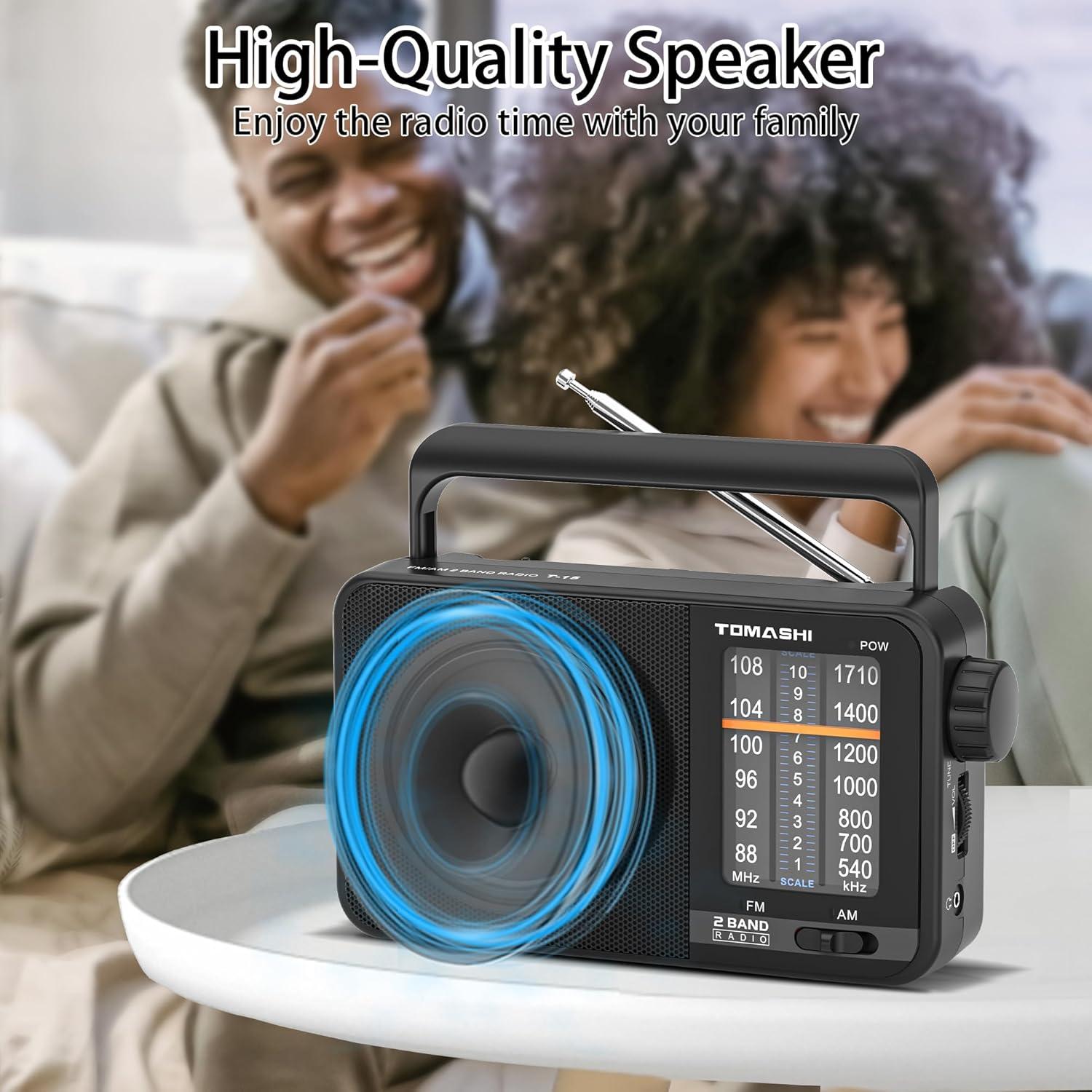 Radio Portátil AM FM TOMASHI T-15 con Altavoz 3.5"