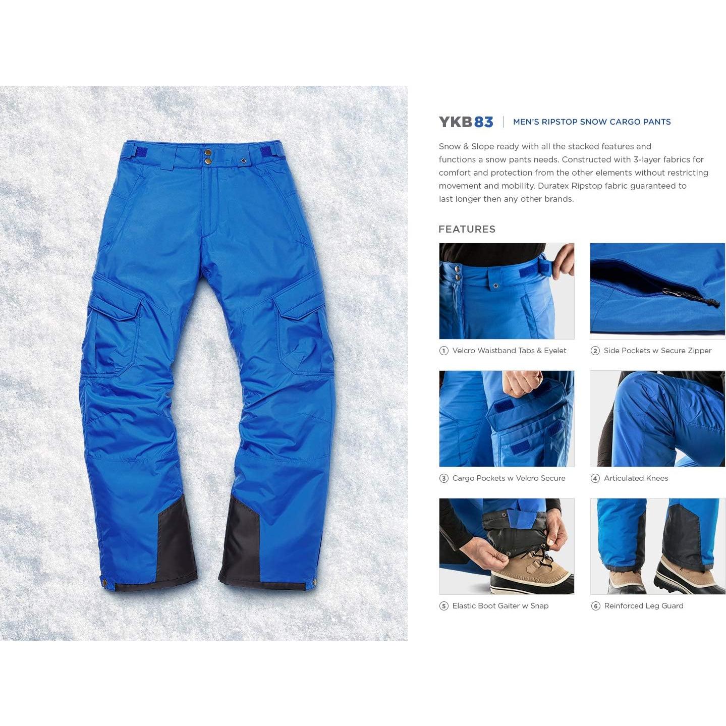 Pantalones de Nieve TSLA para Hombre XX-Large Impermeables