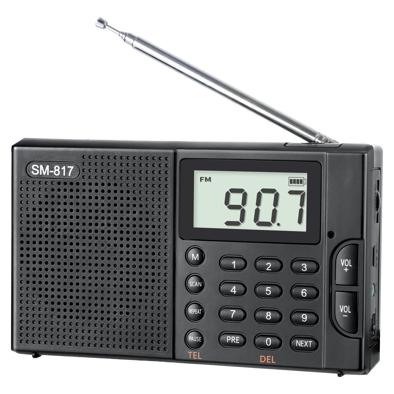 Radio portátil AM FM SW Bluetooth SEMIER 1200mAh con USB