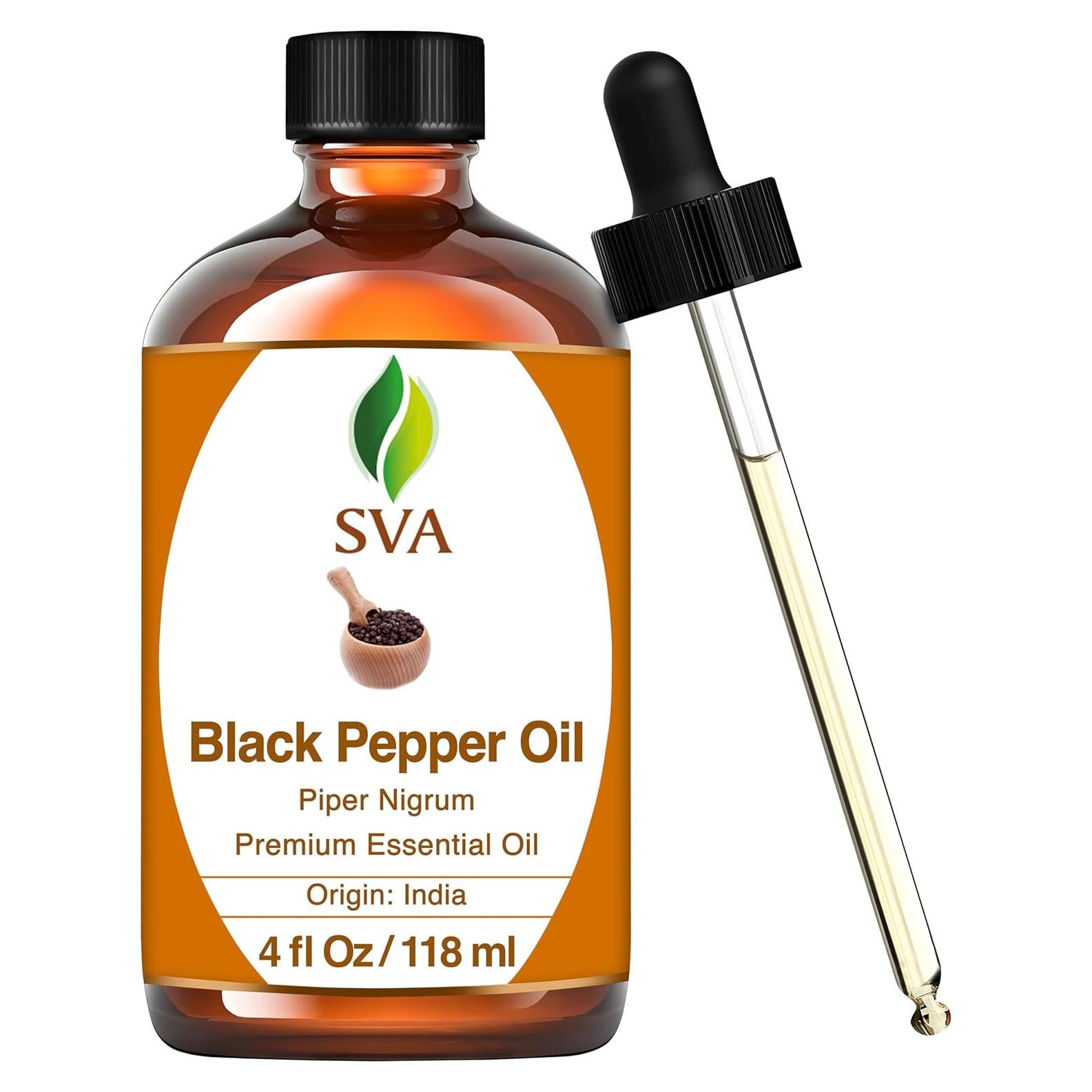 Aceite Esencial de Pimienta Negra SVA 118 ml - 100% Natural