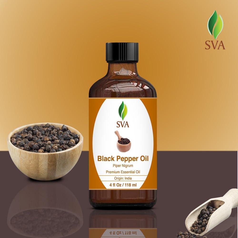 Aceite Esencial de Pimienta Negra SVA 118 ml - 100% Natural