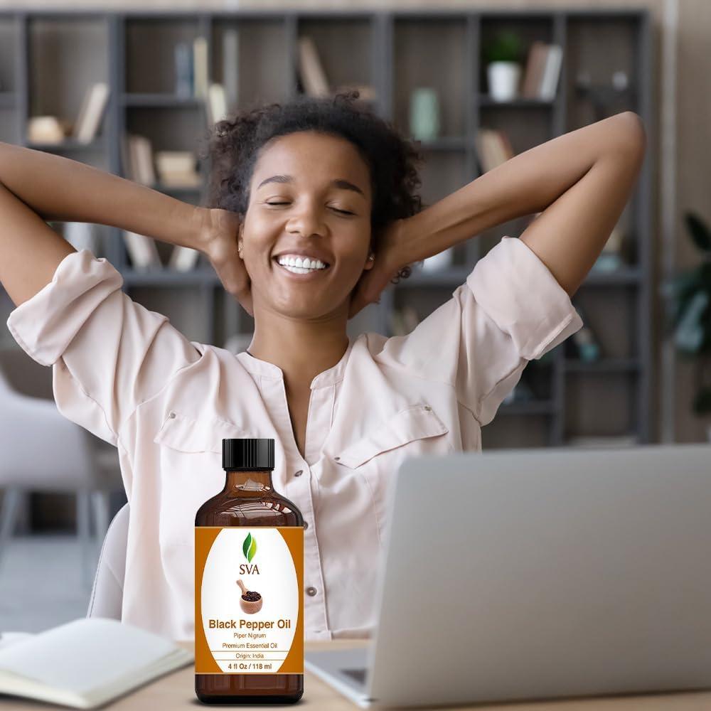 Aceite Esencial de Pimienta Negra SVA 118 ml - 100% Natural