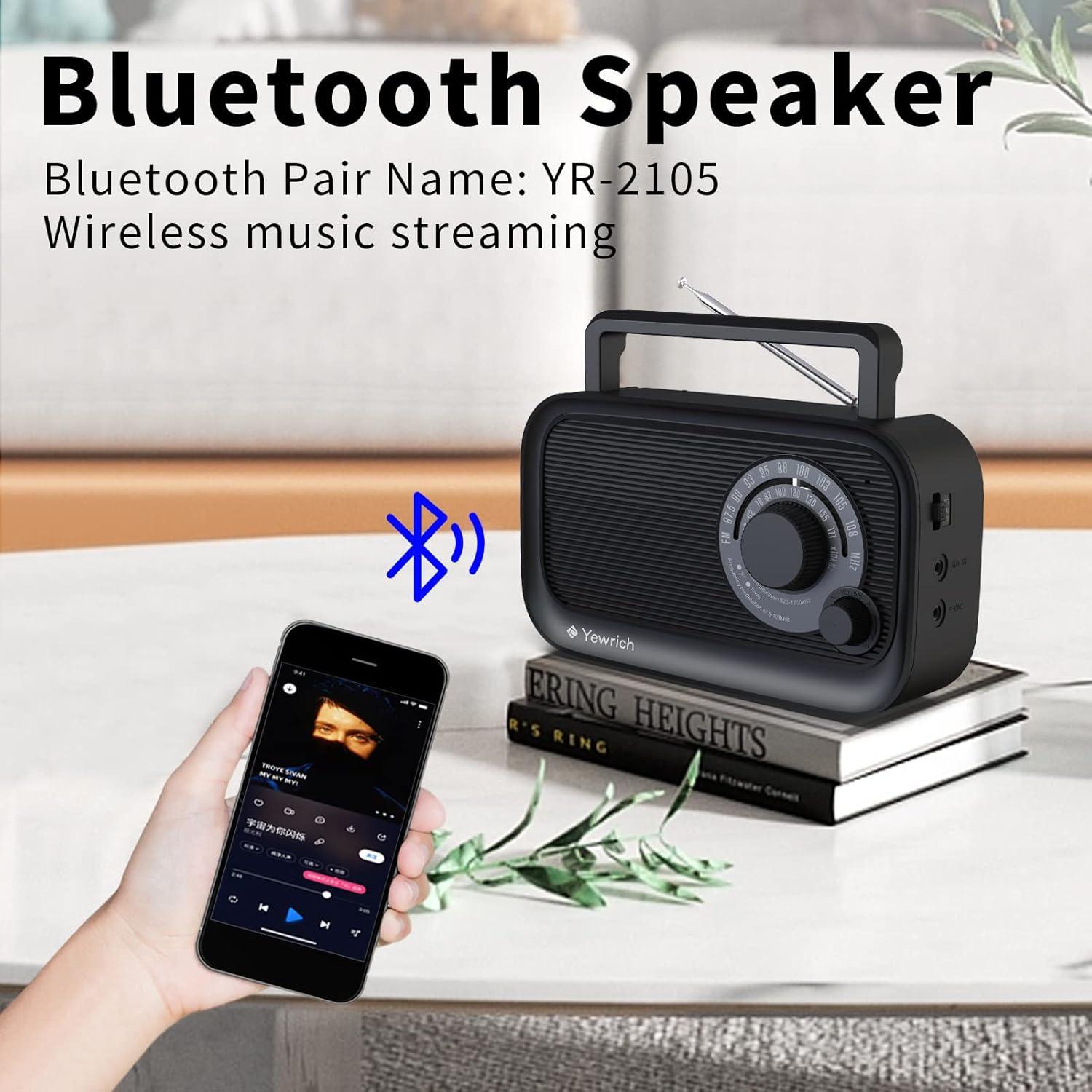 Radio Portátil AM FM Bluetooth Dongguan LT-BT2105 - Negro