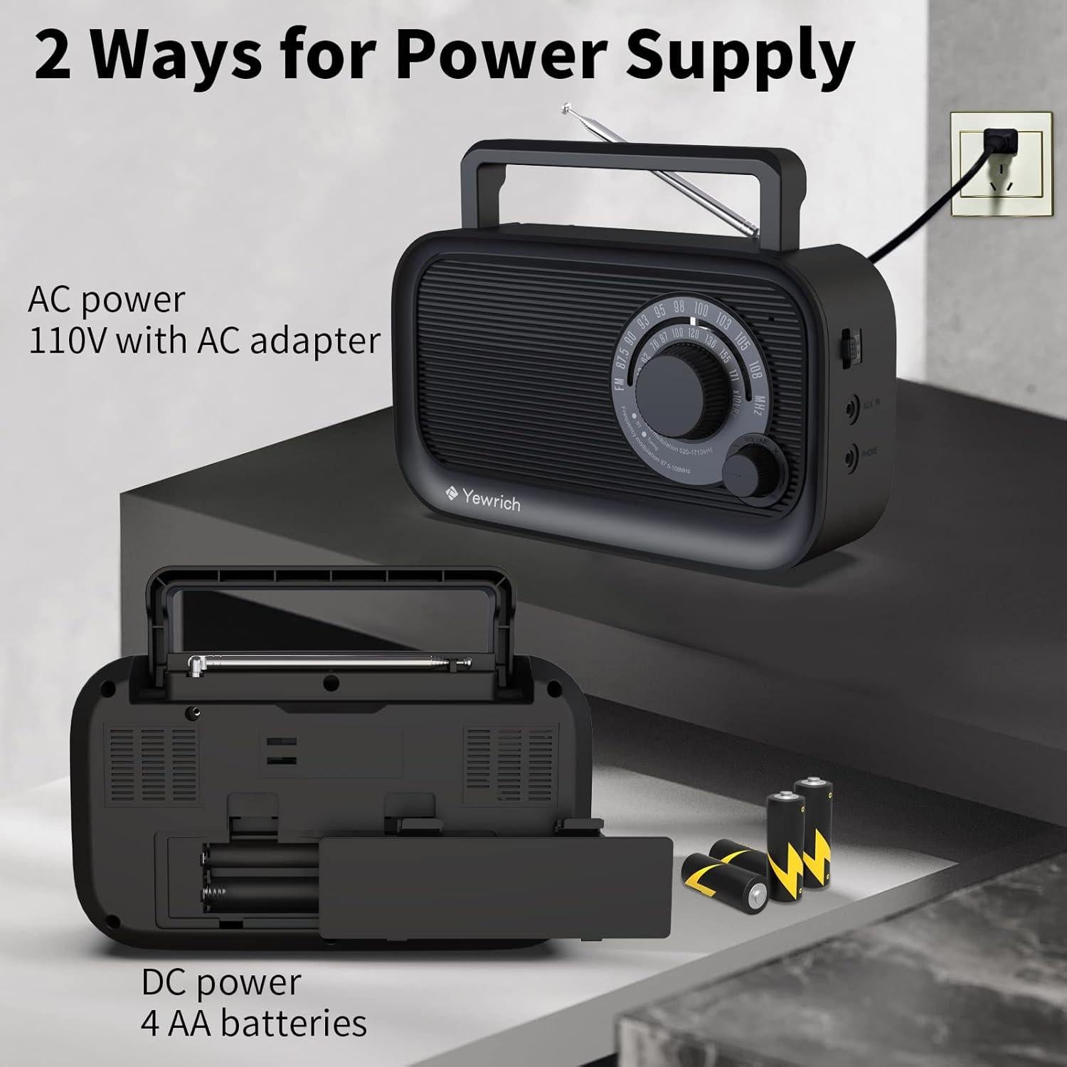 Radio Portátil AM FM Bluetooth Dongguan LT-BT2105 - Negro