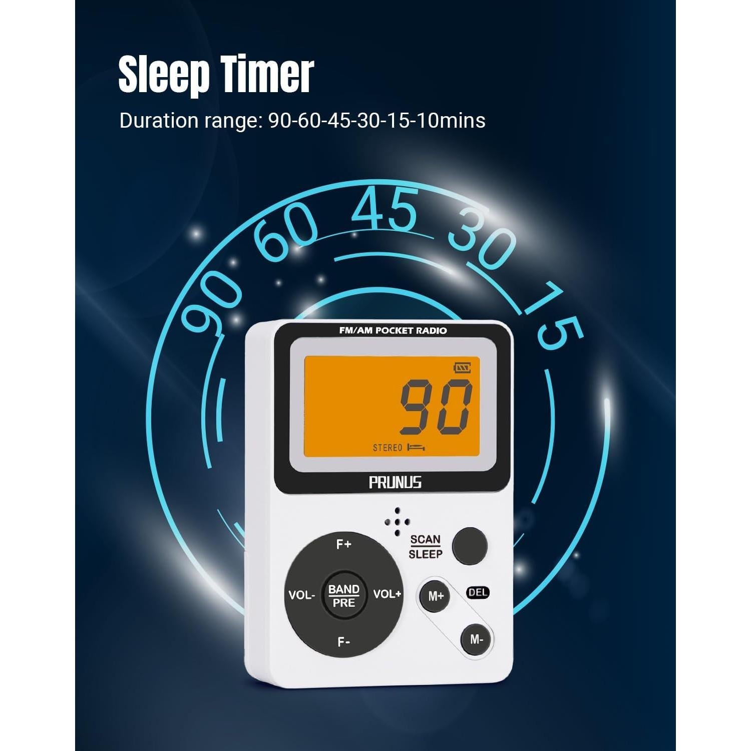 Radio Portátil AM FM PRUNUS J-159 con Auriculares Estéreo