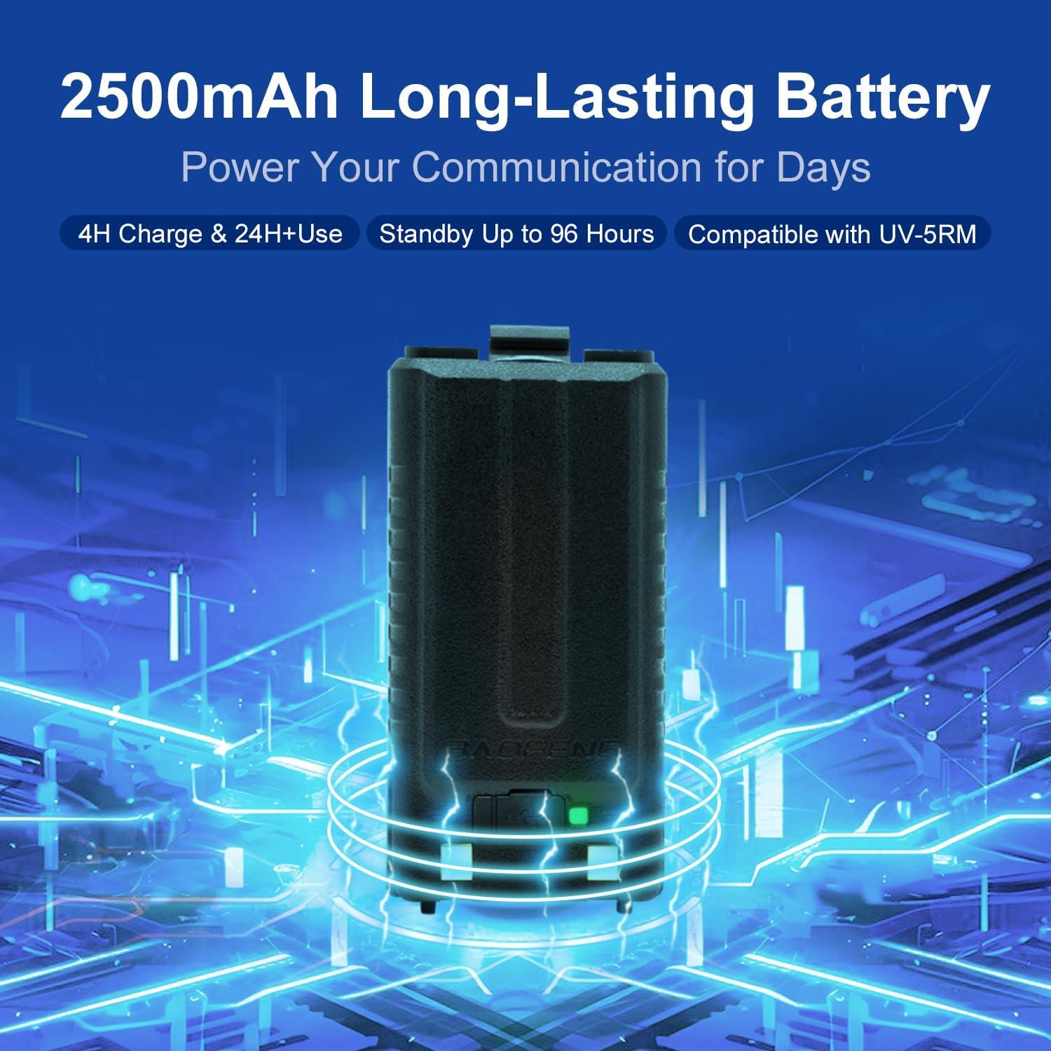 Radio BAOFENG UV-5RM 10W Portátil con Antena Táctica 2500mAh