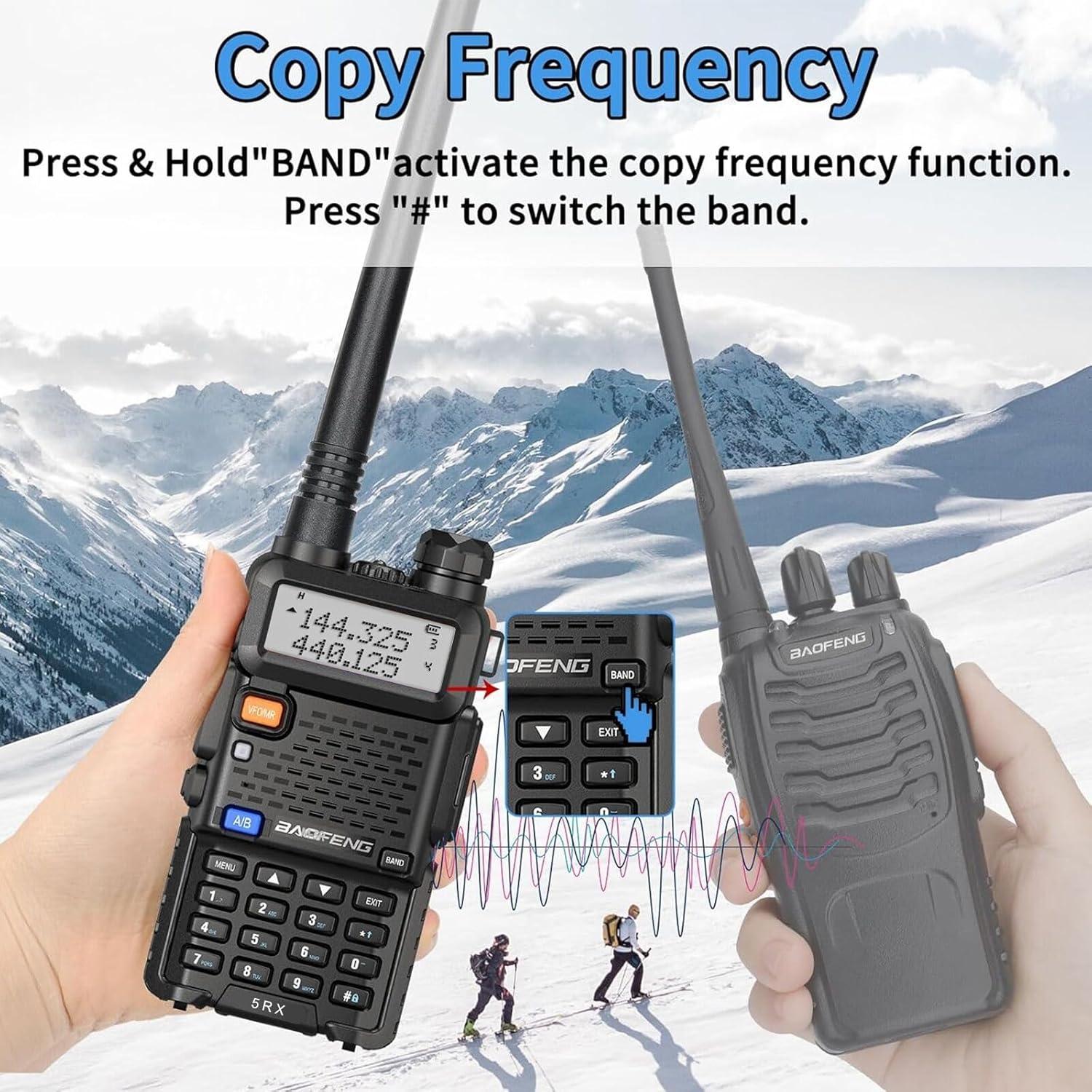 Baofeng 5RX Radio Ham Multibanda VHF UHF 4 Baterías 1800mAh