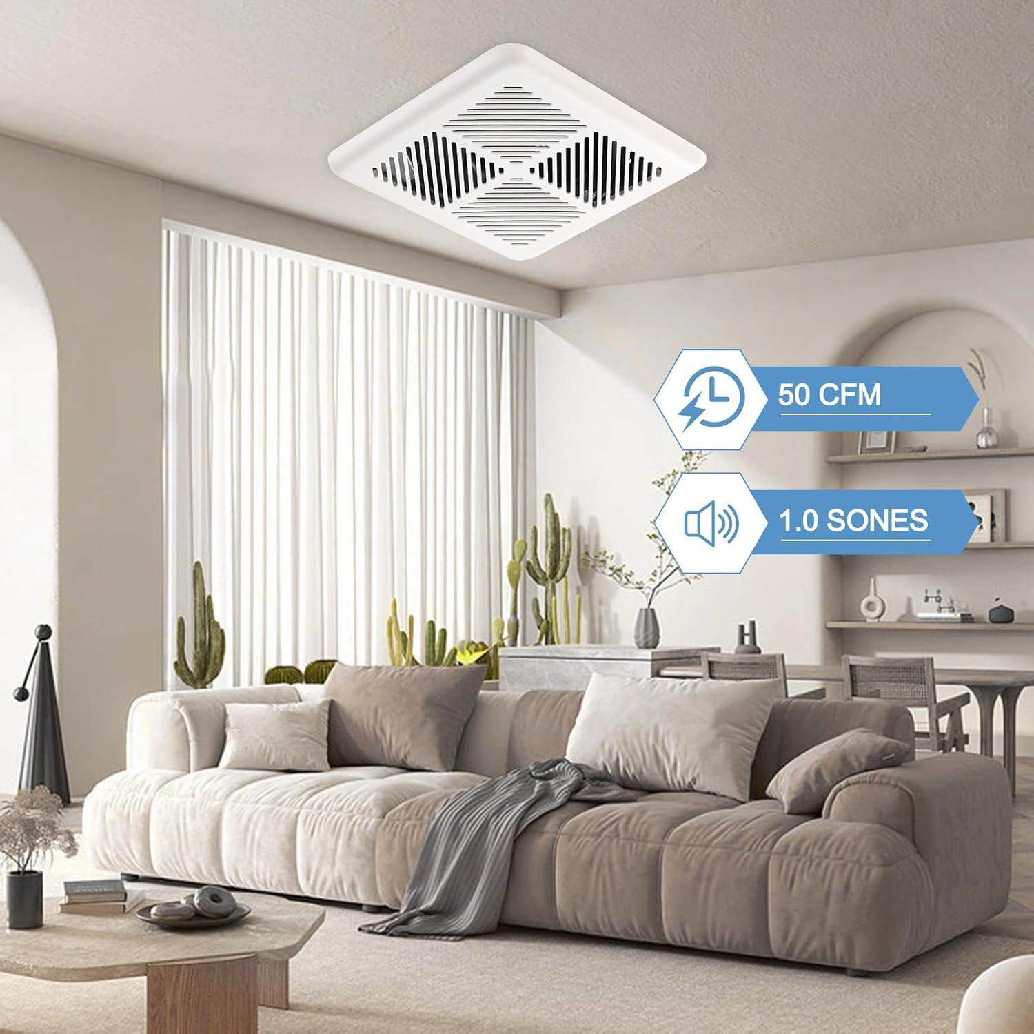 Ventilador Extractor de Baño VENTECHLATION 50 CFM Silencioso