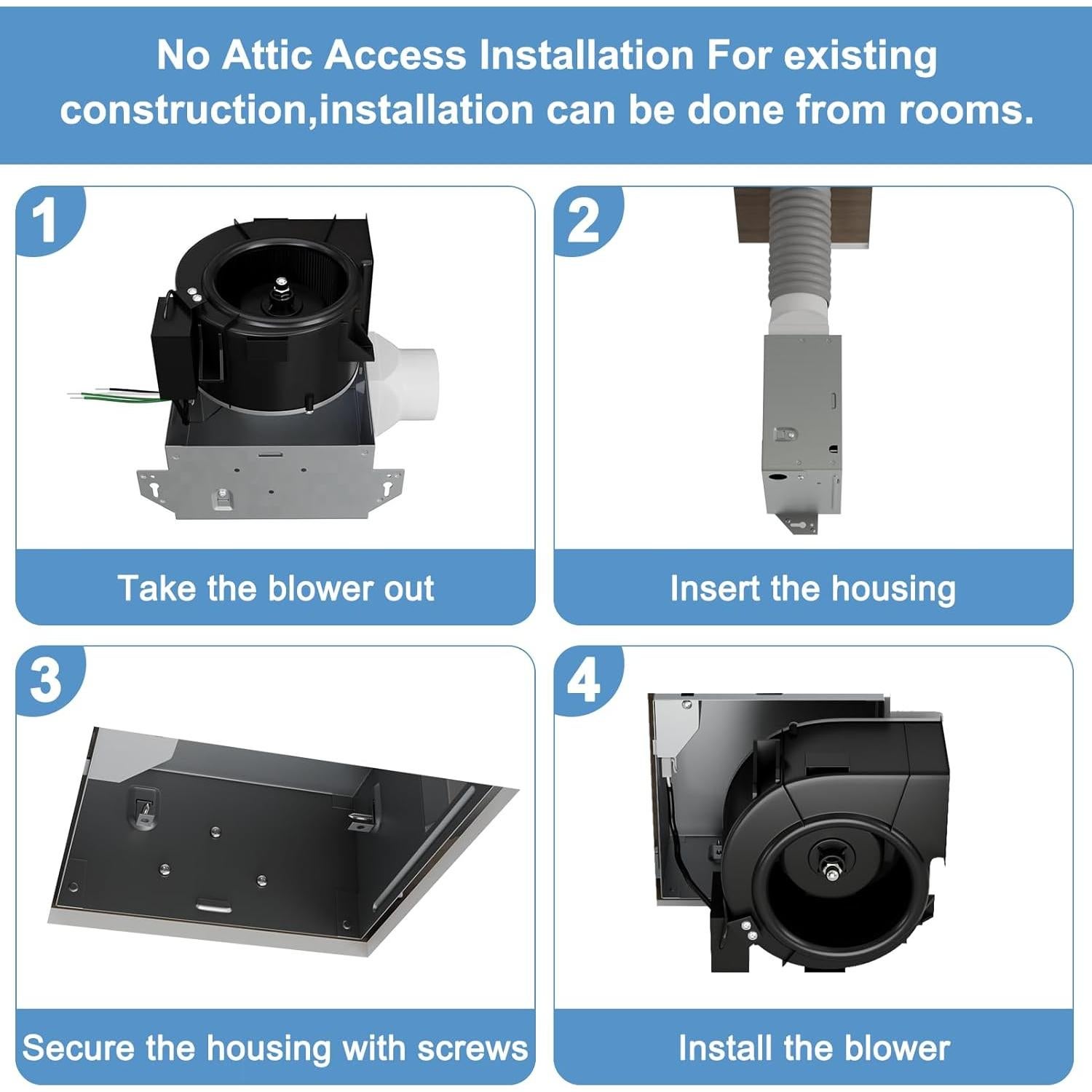 Ventilador Extractor de Baño VENTECHLATION 50 CFM Silencioso