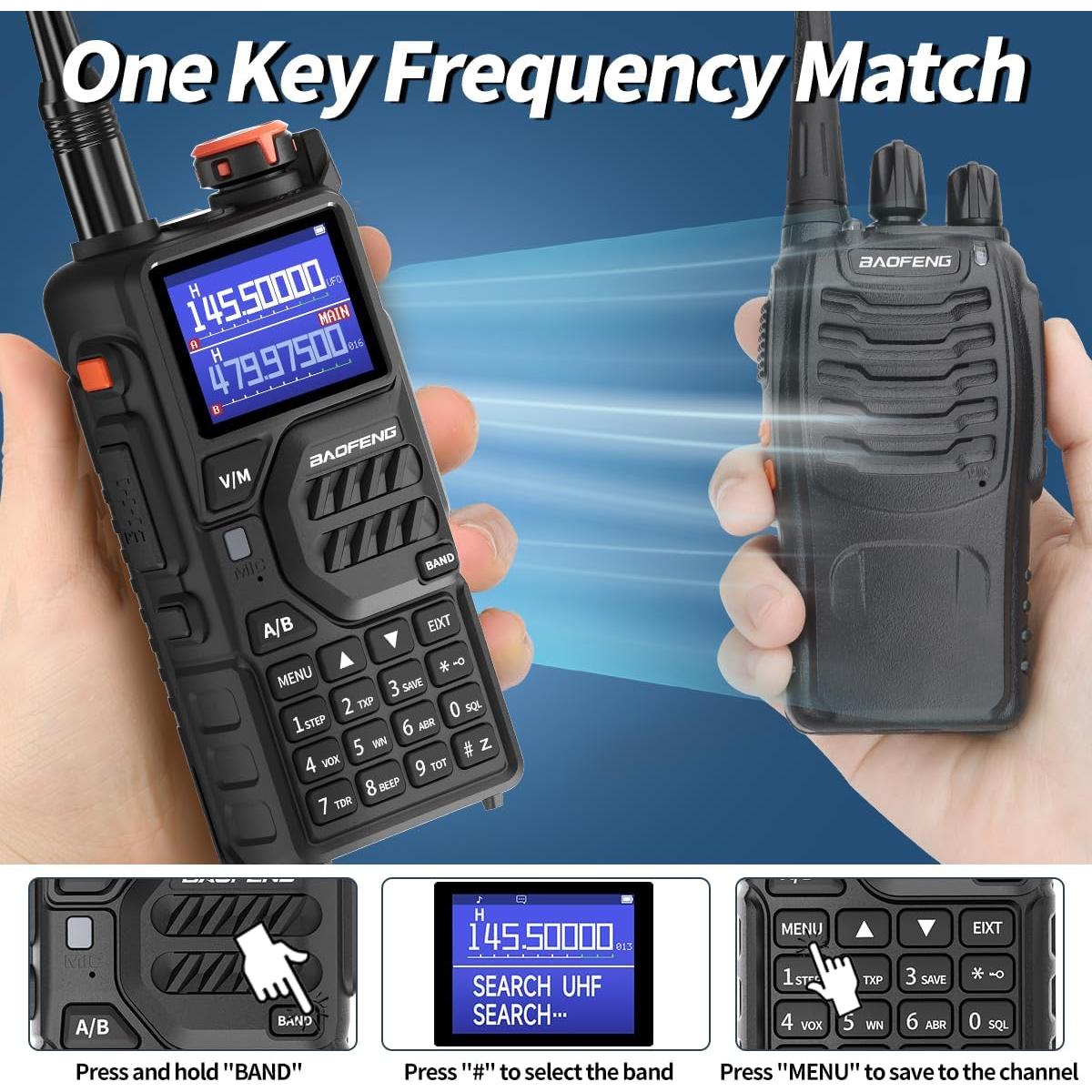 Walkie Talkies BAOFENG K5Plus 10W Recargables 2 Paquete