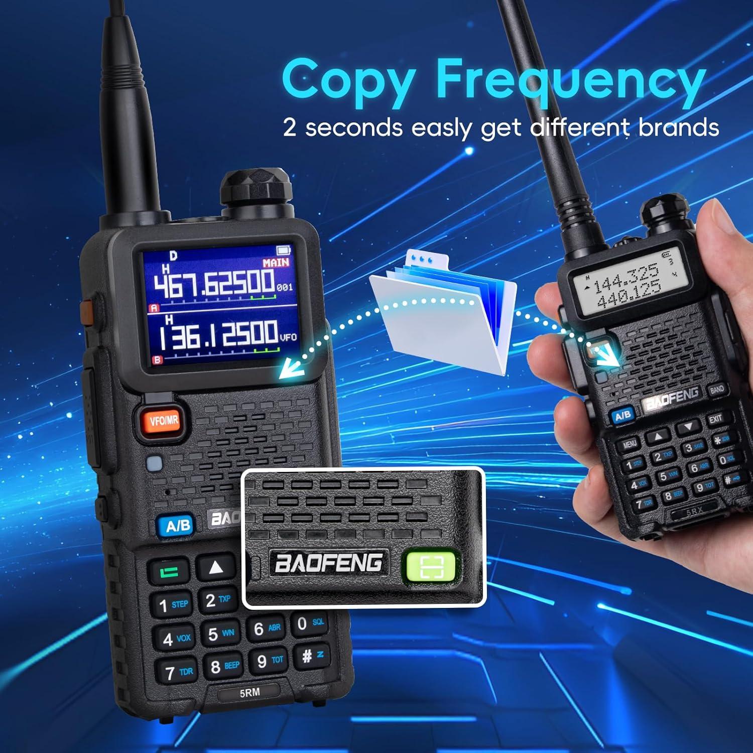 Walkie Talkies Baofeng 5RM 10W 2 Pack con Baterías 2500mAh