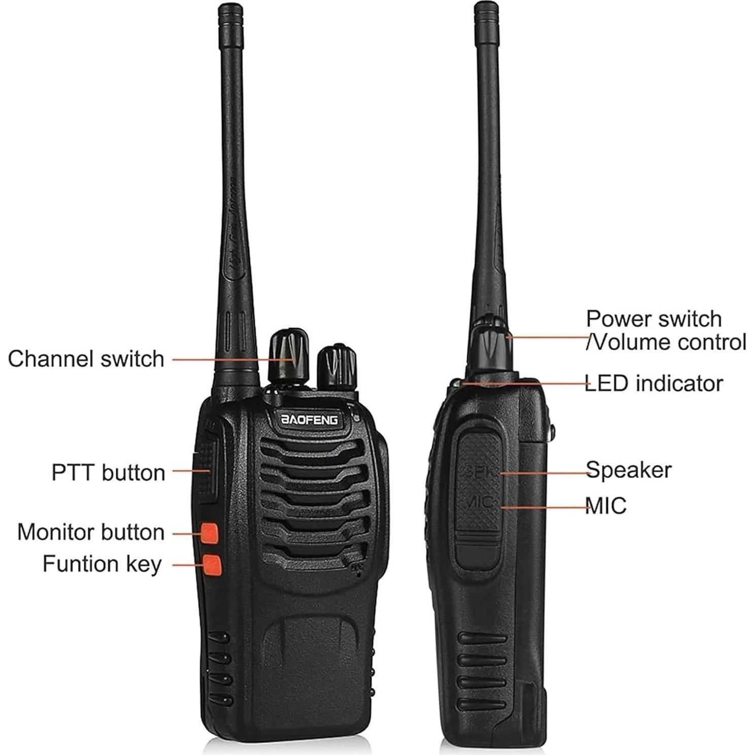 Walkie Talkies Baofeng BF-888S Recargables 2 Paquete 1500mAh