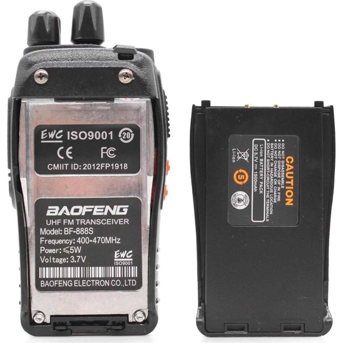 Radio Bidireccional Baofeng BF-888S con Linterna LED - Paquete de 4
