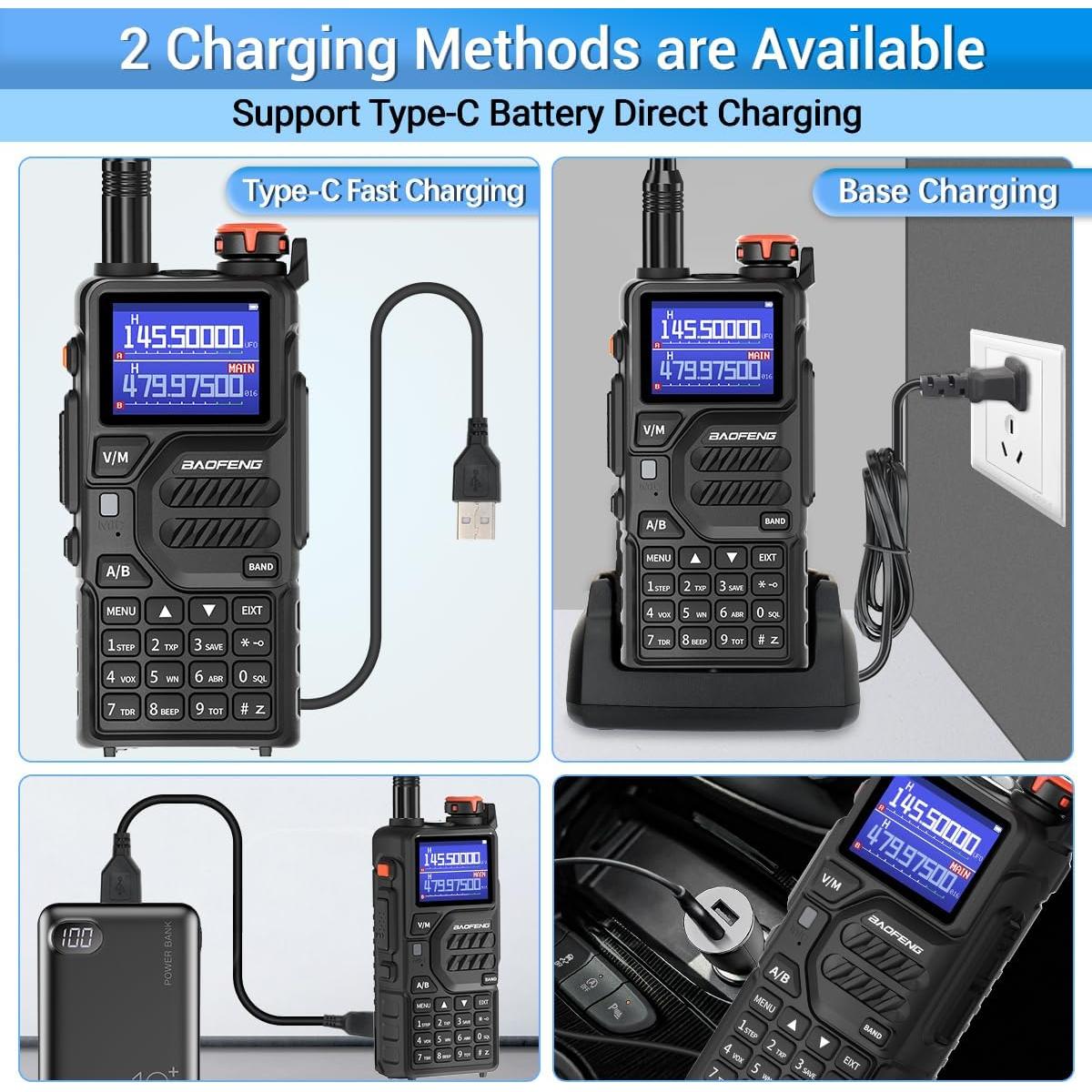 Radio BAOFENG K5 Plus 10W Recargable USB-C Largo Alcance